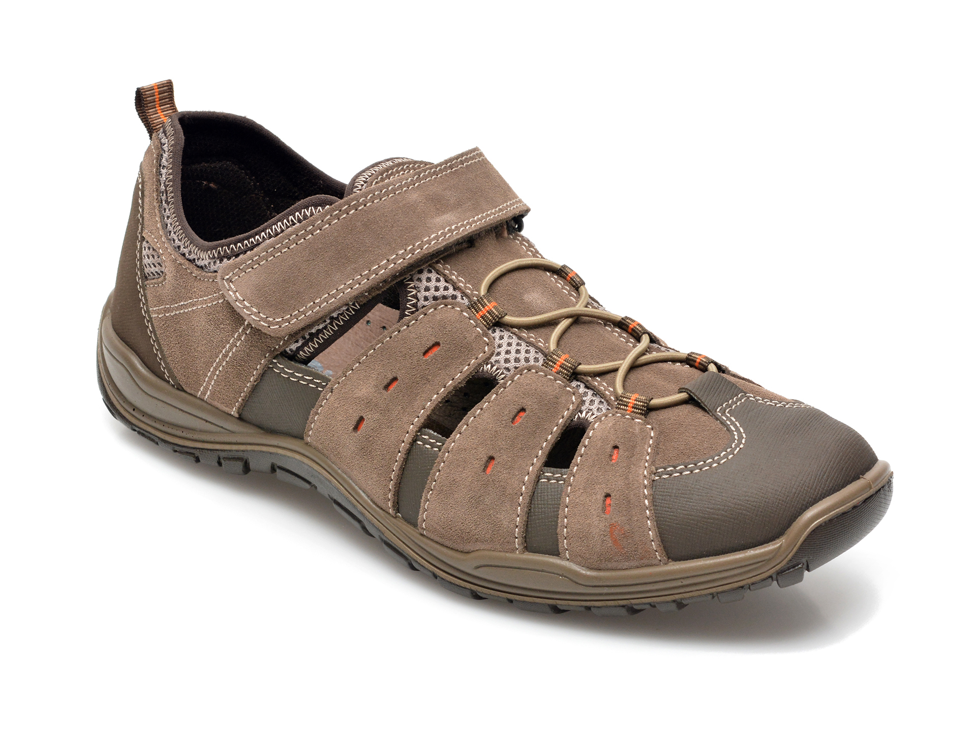 Pantofi IMAC gri, 502010, din material textil si piele intoarsa