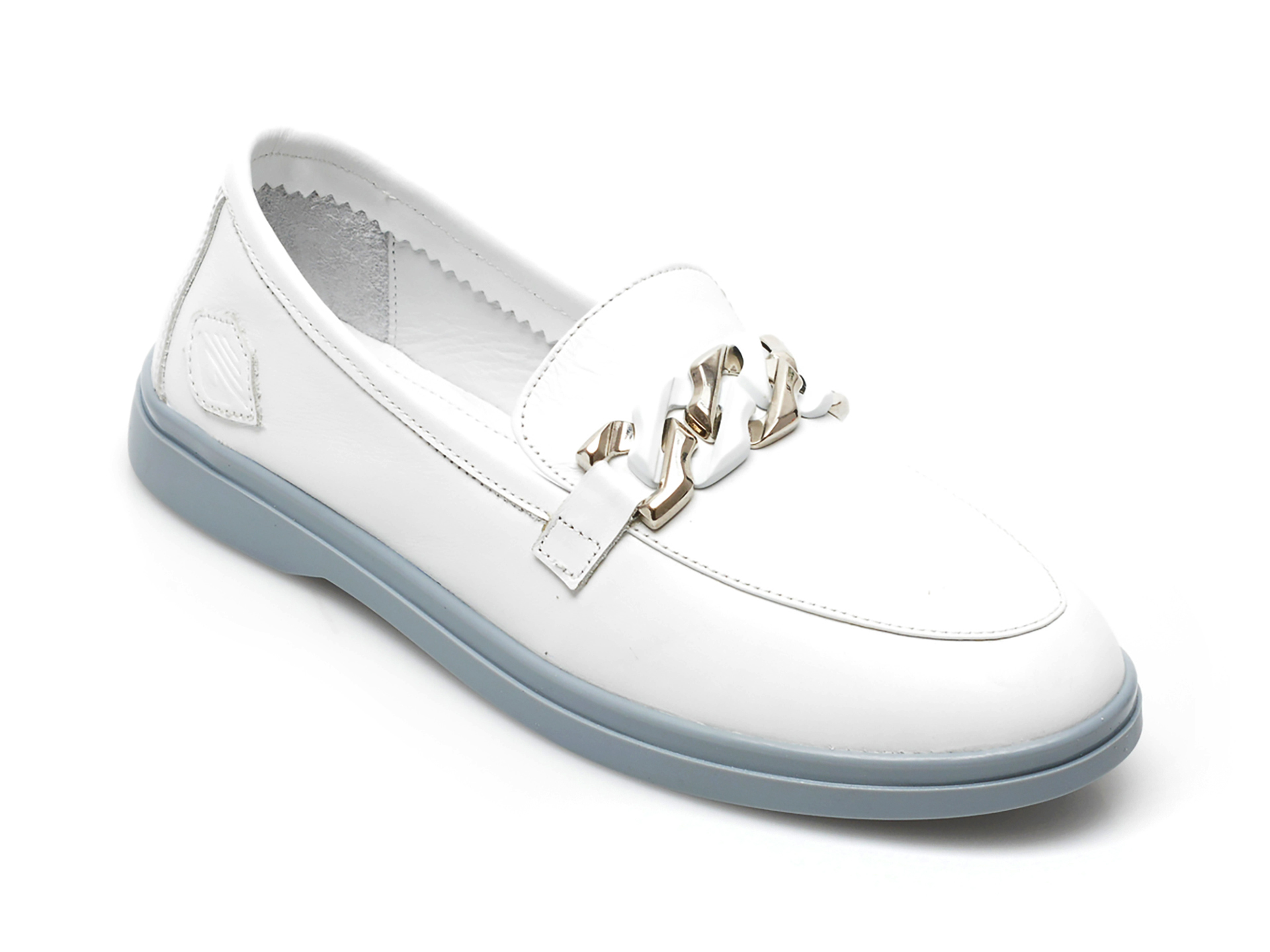 Pantofi IMAGE albi, 793710, din piele naturala