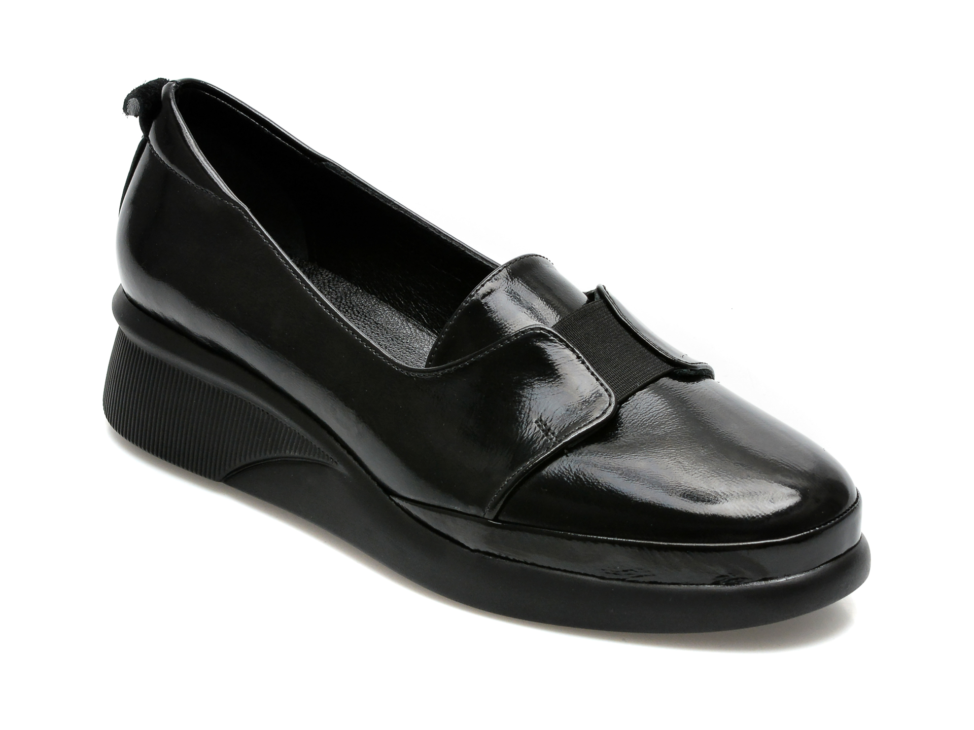 Pantofi IMAGE negri, 12020, din piele naturala lacuita