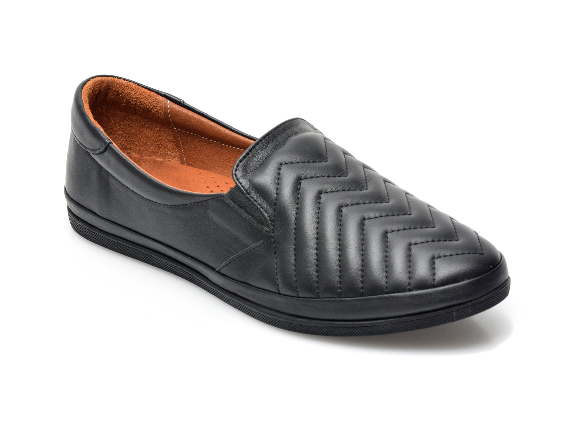 Pantofi IMAGE negri, 120G01, din piele naturala