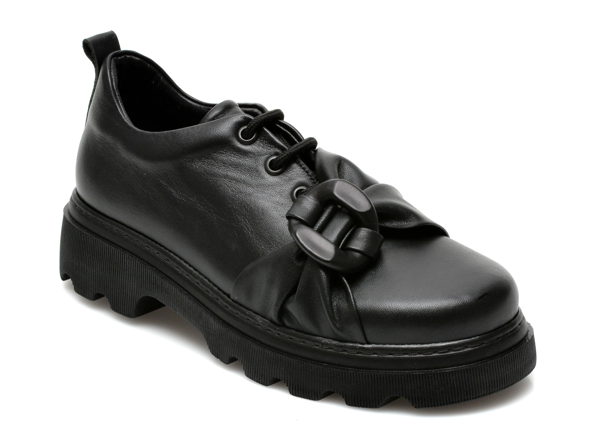 Pantofi IMAGE negri, 130055, din piele naturala IMAGE imagine reduceri