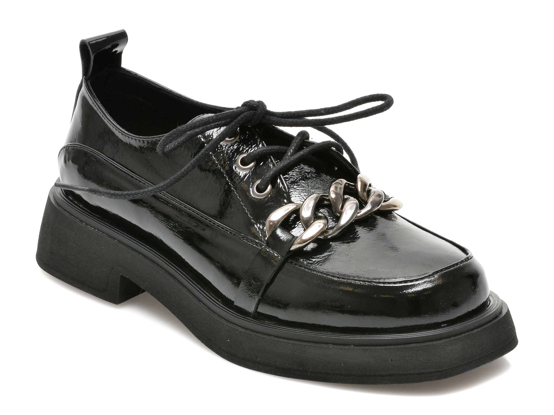 Pantofi IMAGE negri, 6292742, din piele naturala lacuita IMAGE imagine reduceri