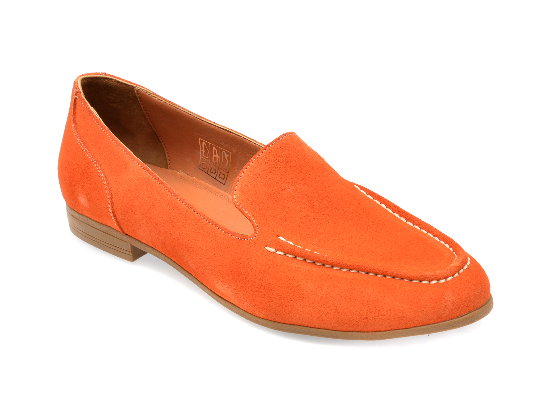 Pantofi IMAGE portocalii, 232410, din piele intoarsa