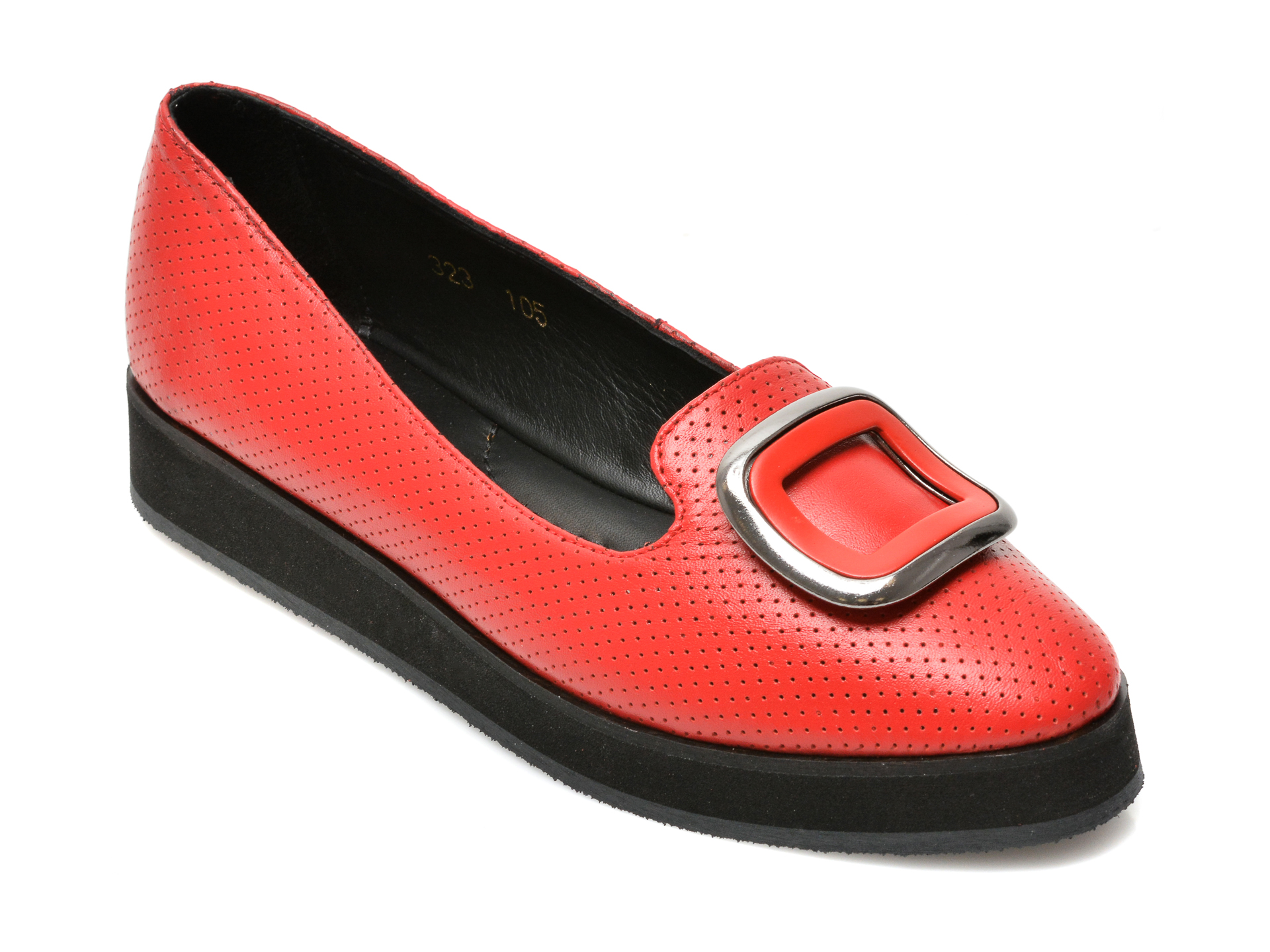 Pantofi IMAGE rosii, 167324, din piele naturala