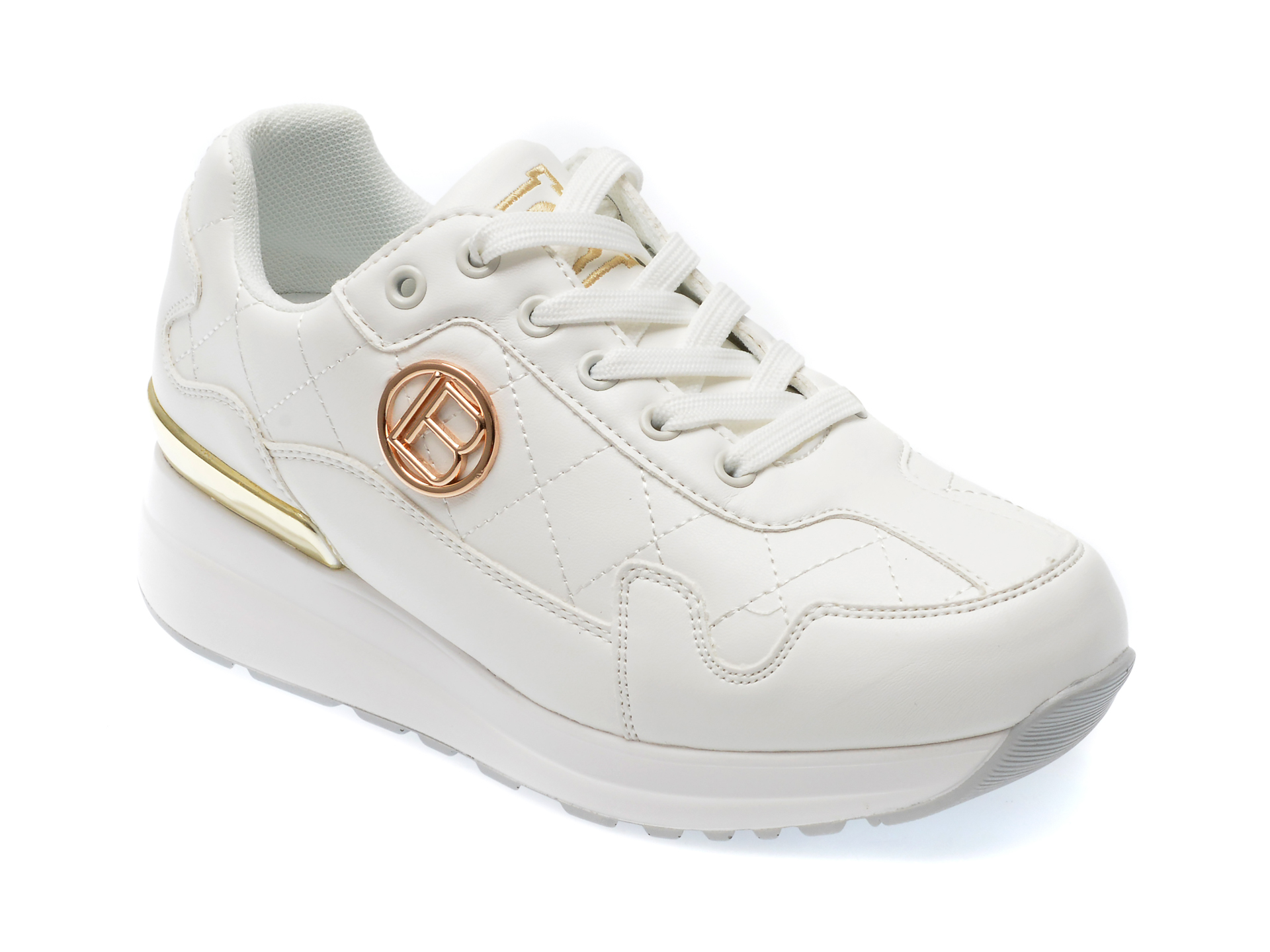Pantofi LAURA BIAGIOTTI albi, 8008, din piele ecologica