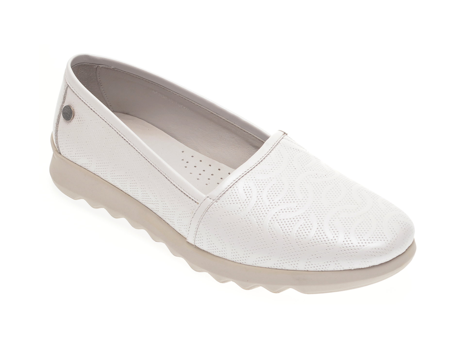Pantofi LE BERDE albi, 146BAG, din piele naturala