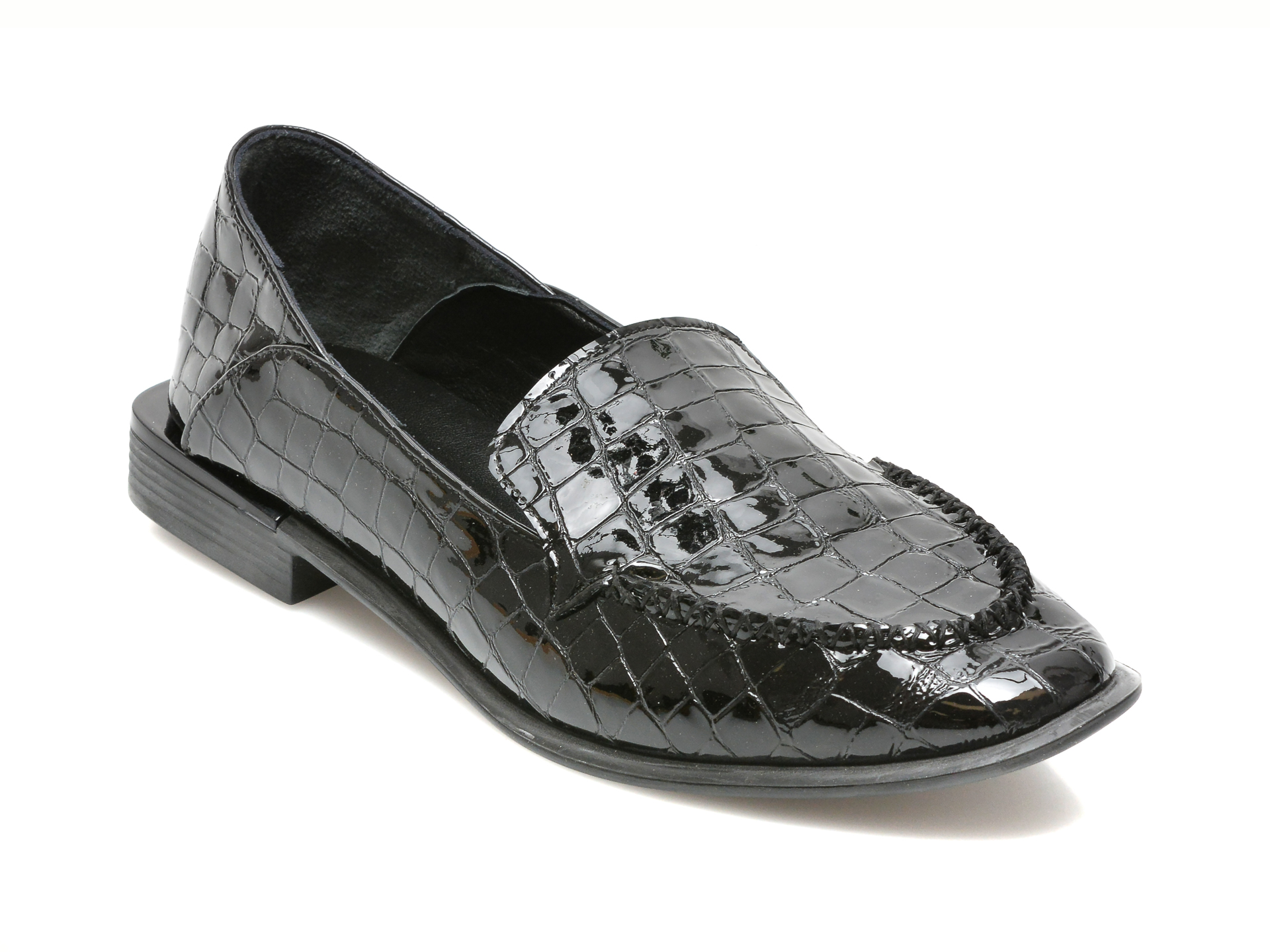 Pantofi LOLILELLA negri, 1400, din piele croco /femei/pantofi imagine noua