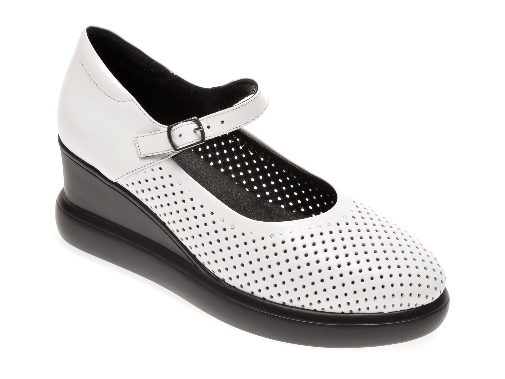 Pantofi MISS LIZA albi, 1182673, din piele naturala