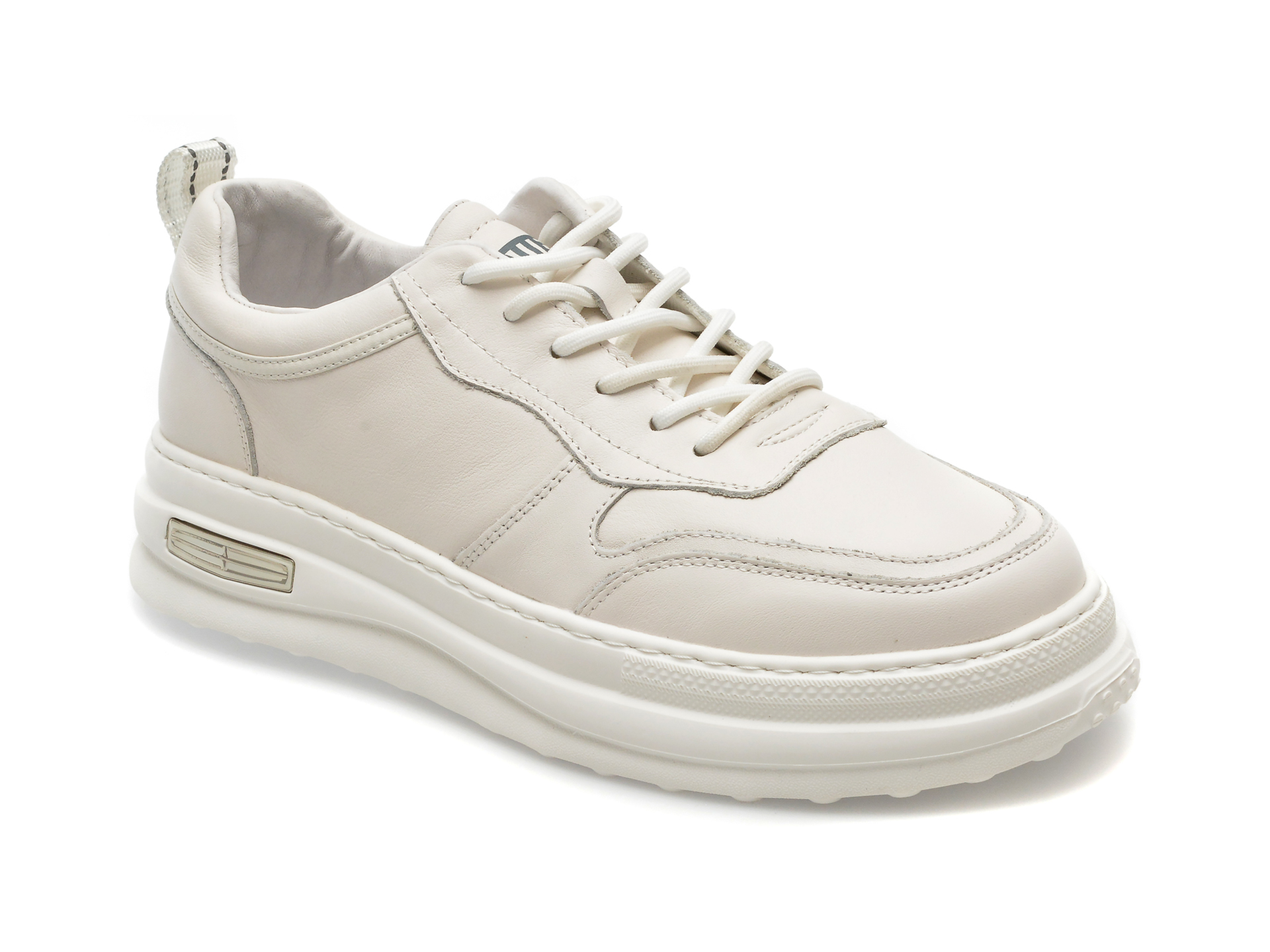 Pantofi OTTER albi, 175, din piele naturala