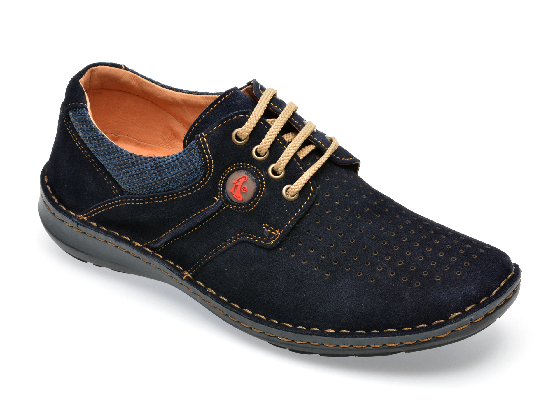 Pantofi OTTER bleumarin, 9560, din piele intoarsa