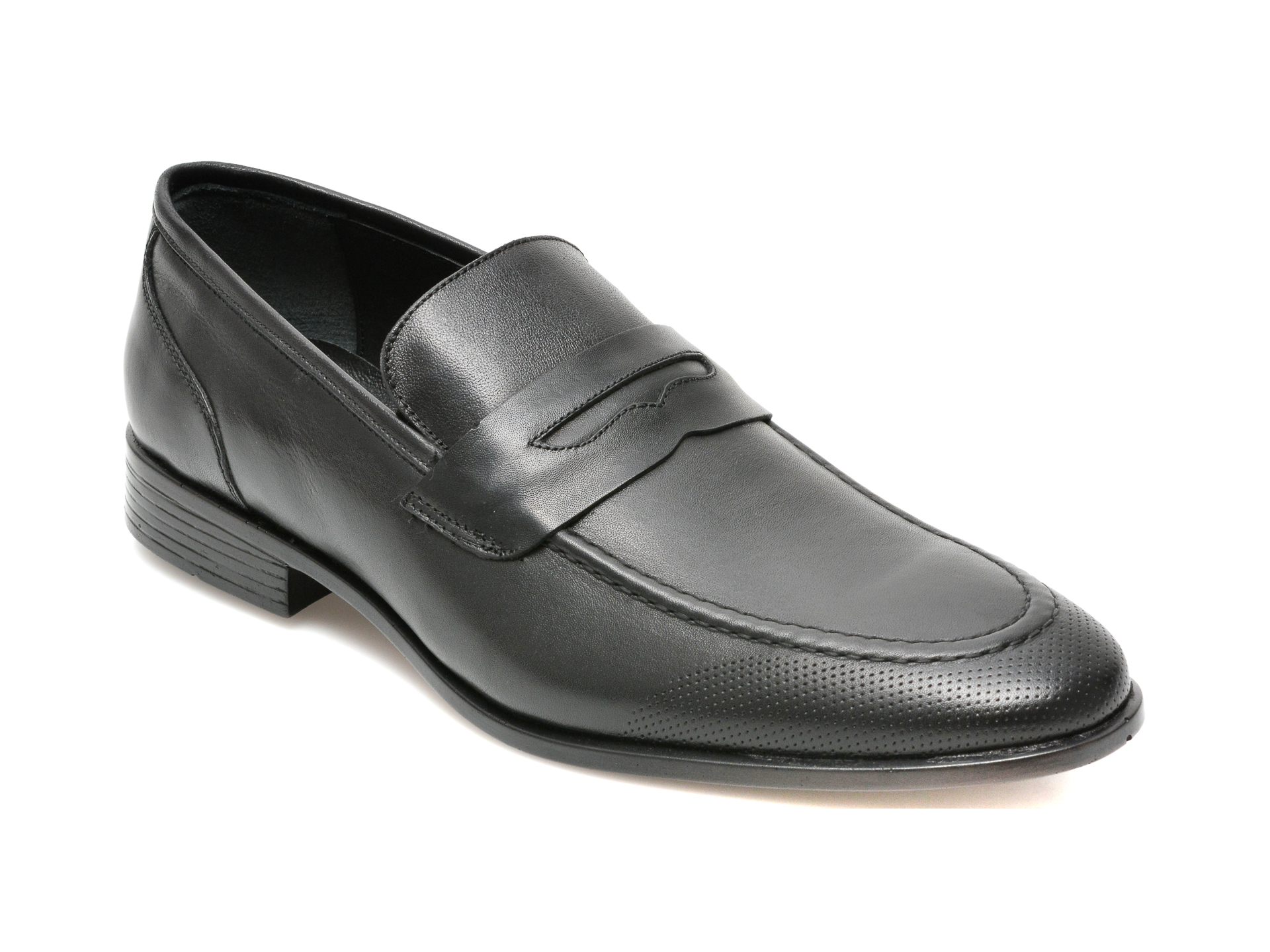Pantofi OTTER negri, 2386, din piele naturala