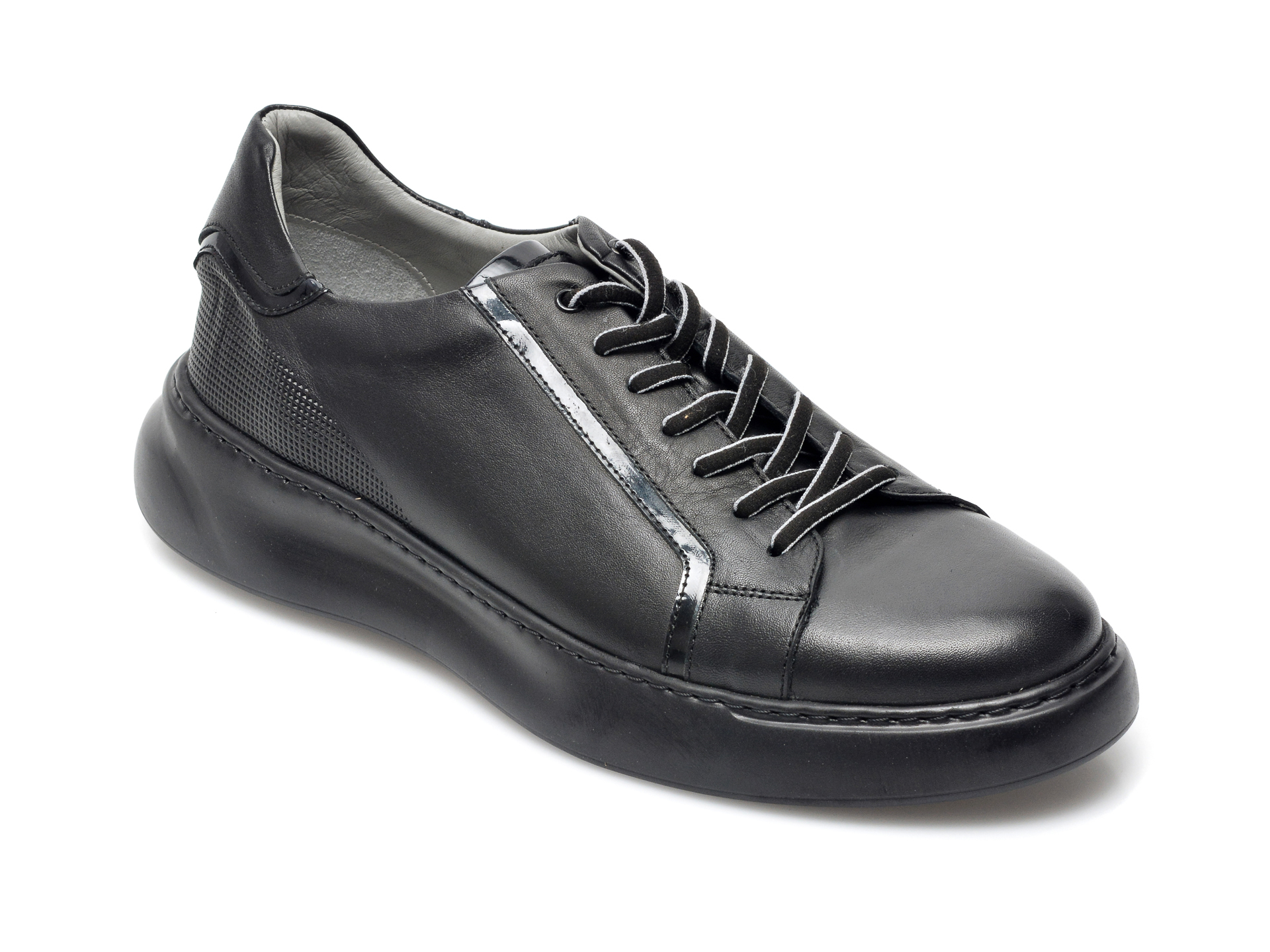 Pantofi OTTER negri, 25503, din piele naturala
