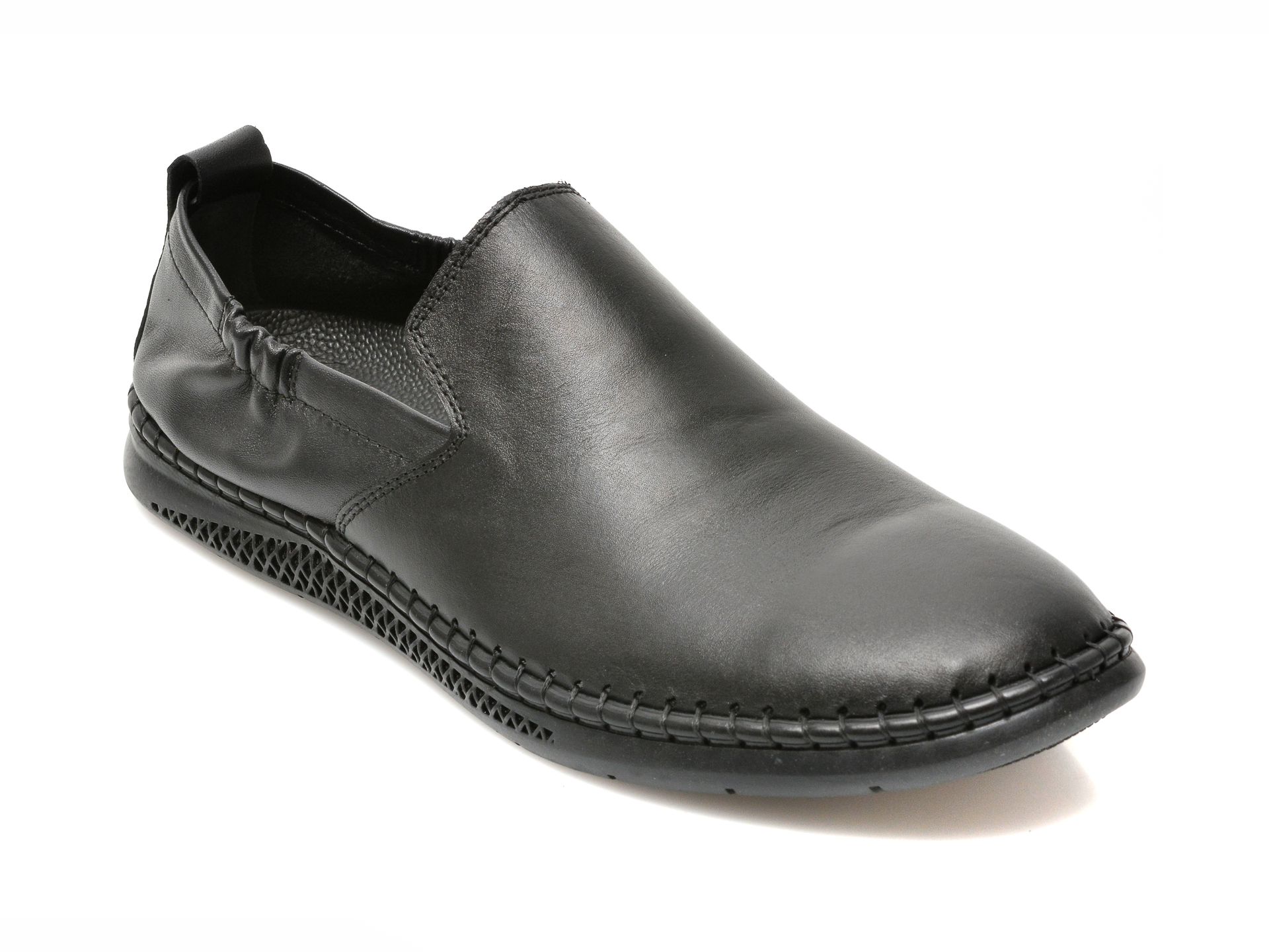 Pantofi OTTER negri, 2896, din piele naturala Otter