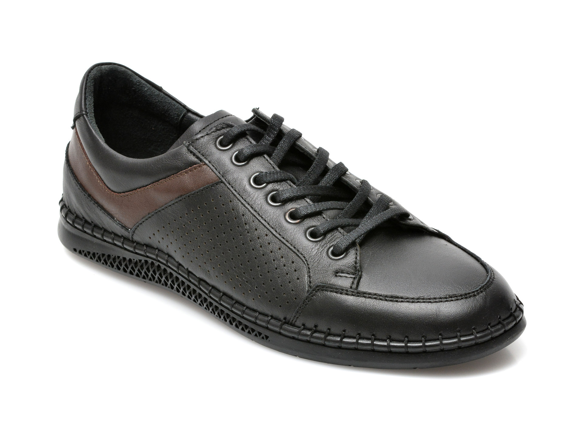 Pantofi OTTER negri, 3002, din piele naturala
