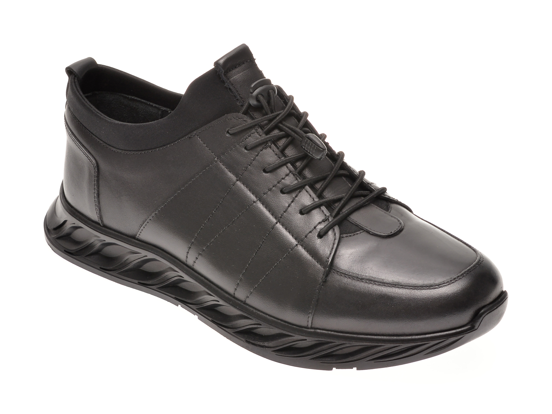 Pantofi OTTER negri, 30904, din piele naturala