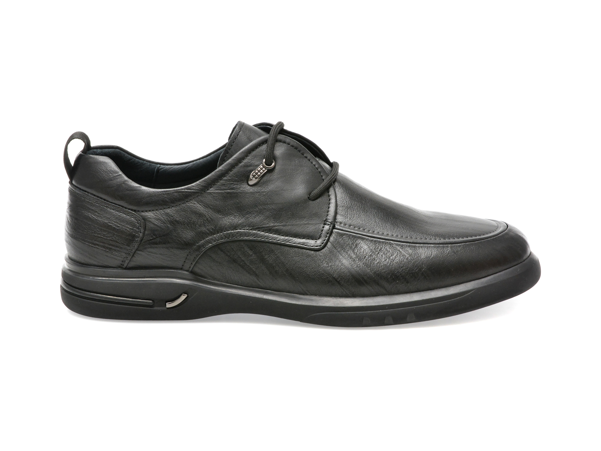 Pantofi Otter Negri, 5305, Din Piele Naturala