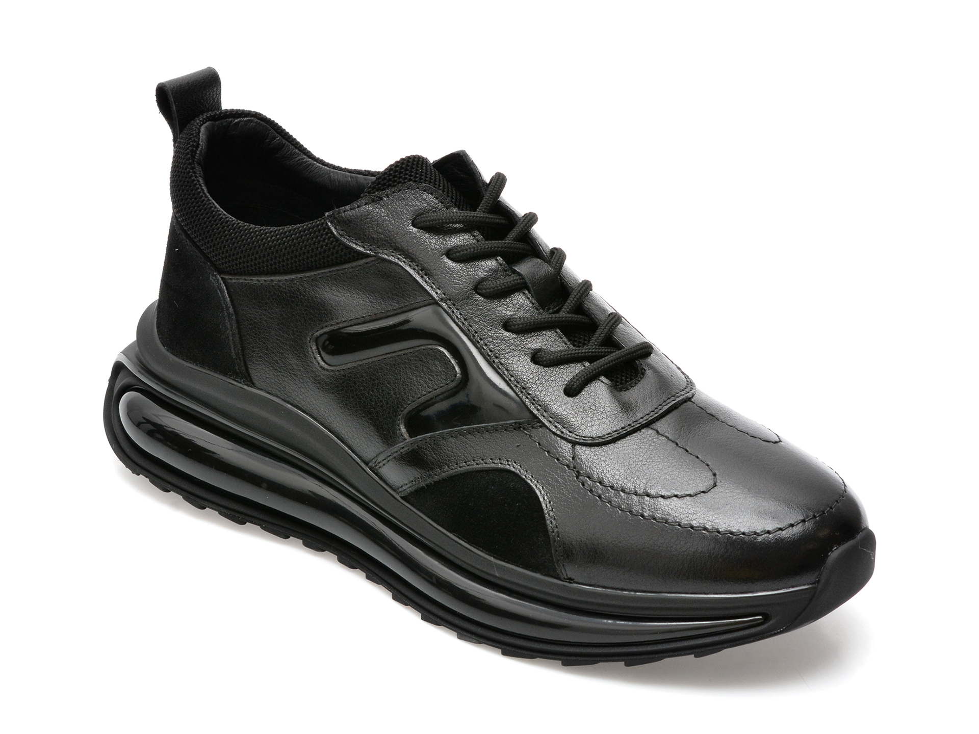 Pantofi OTTER negri, 89935, din piele naturala