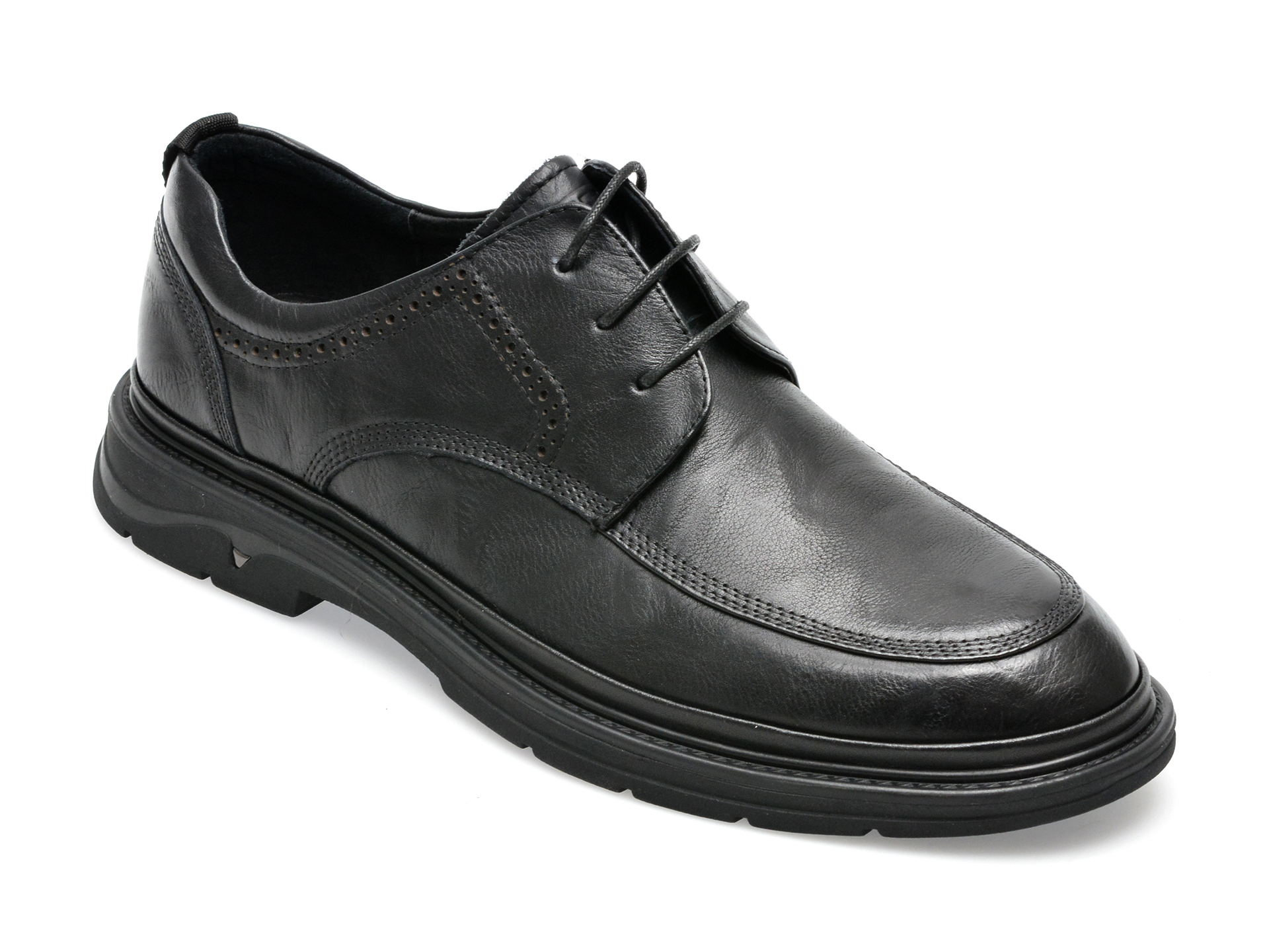 Pantofi OTTER negri, E620005, din piele naturala barbati 2023-09-21