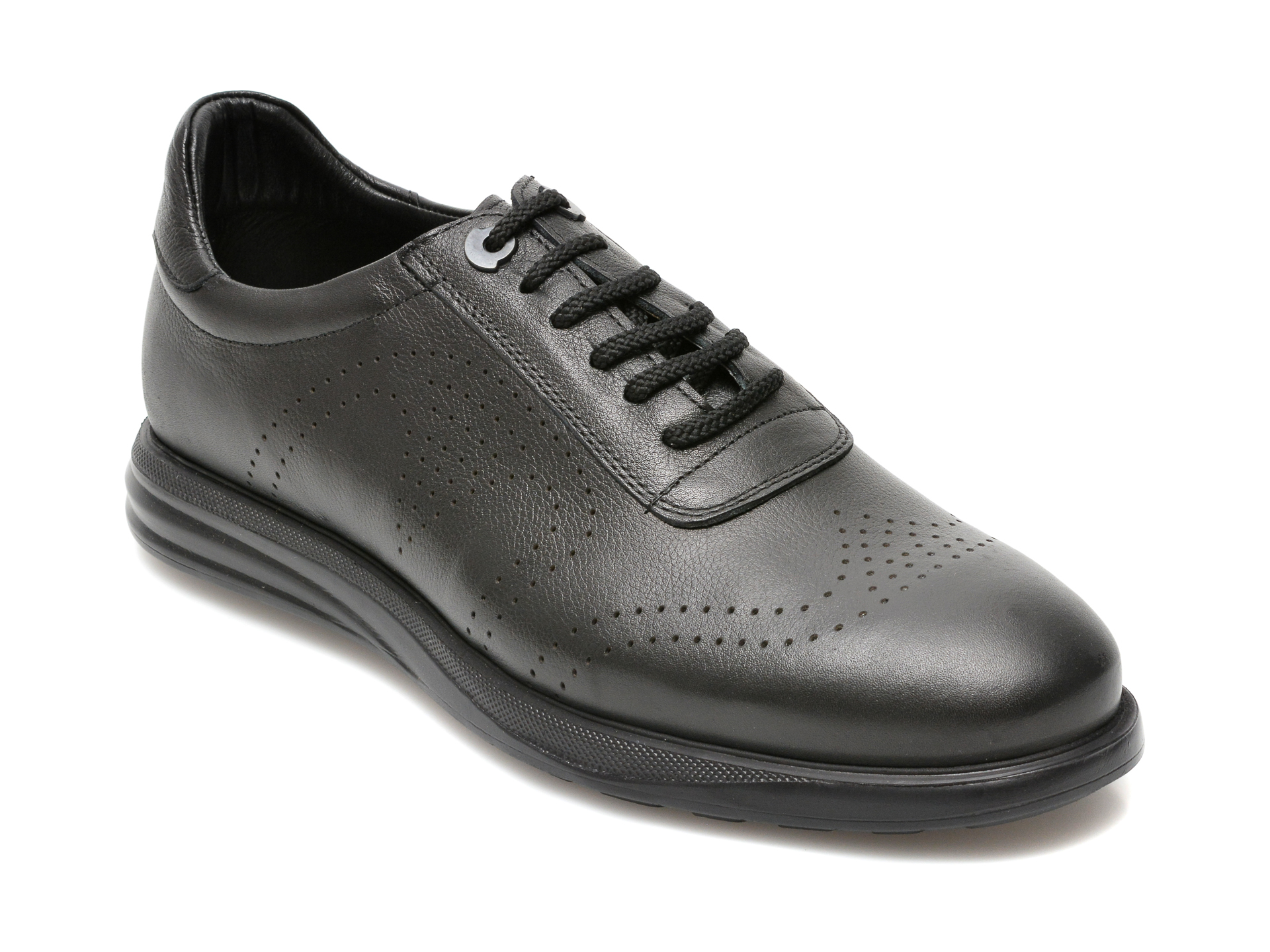 Pantofi OTTER negri, E8819, din piele naturala
