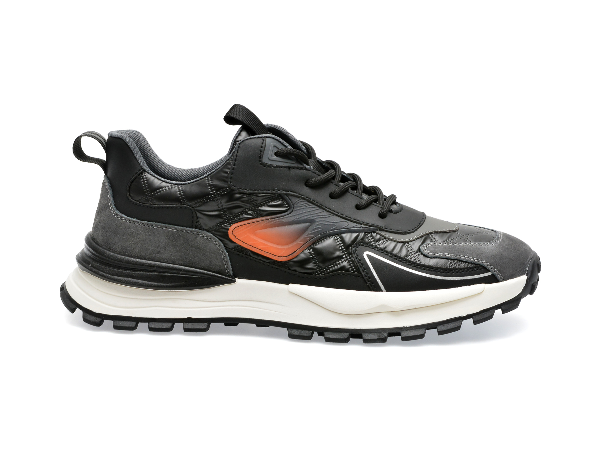 Poze Pantofi OTTER negri, F031, din piele naturala si material textil tezyo.ro