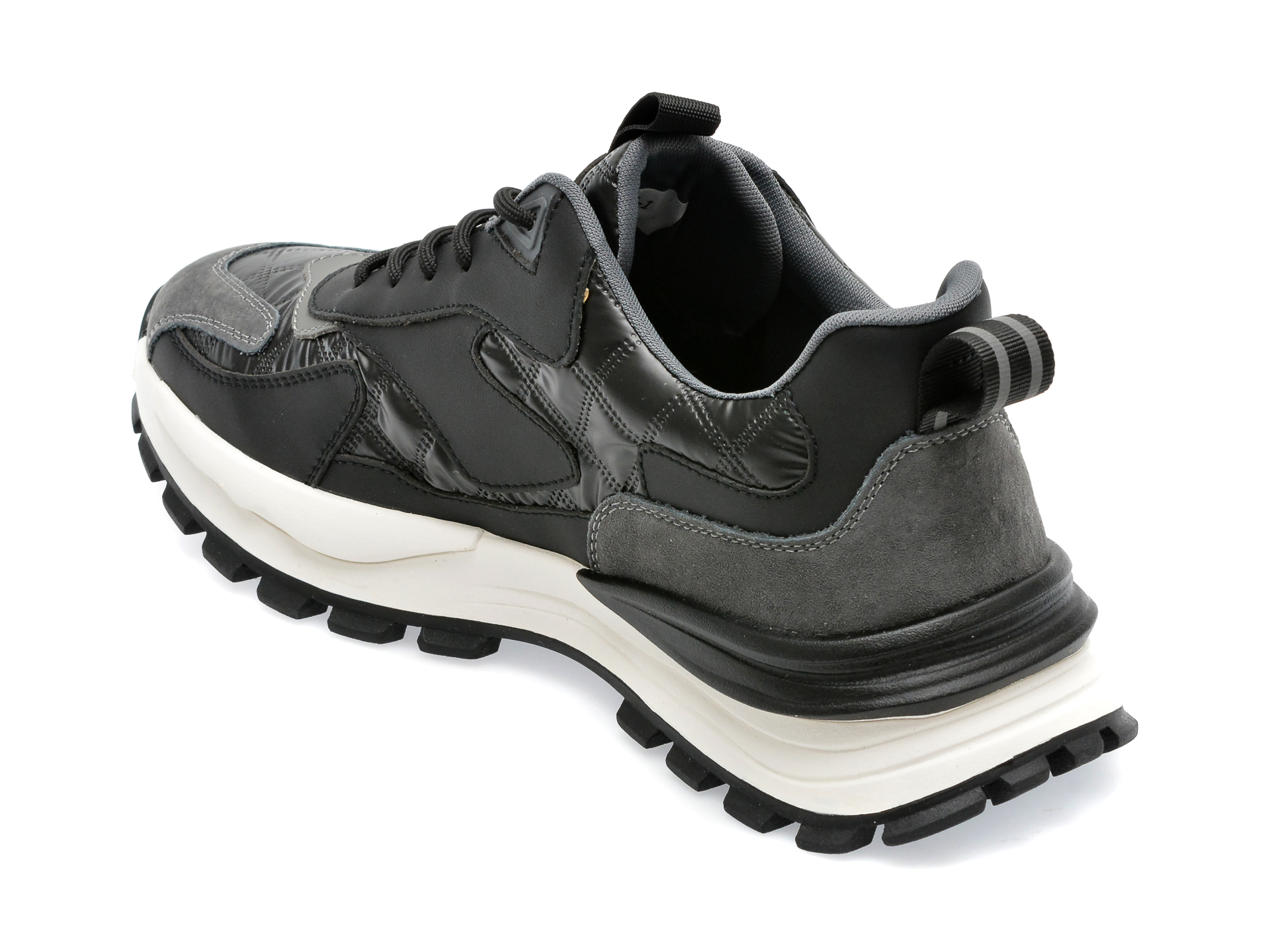 Poze Pantofi OTTER negri, F031, din piele naturala si material textil tezyo.ro