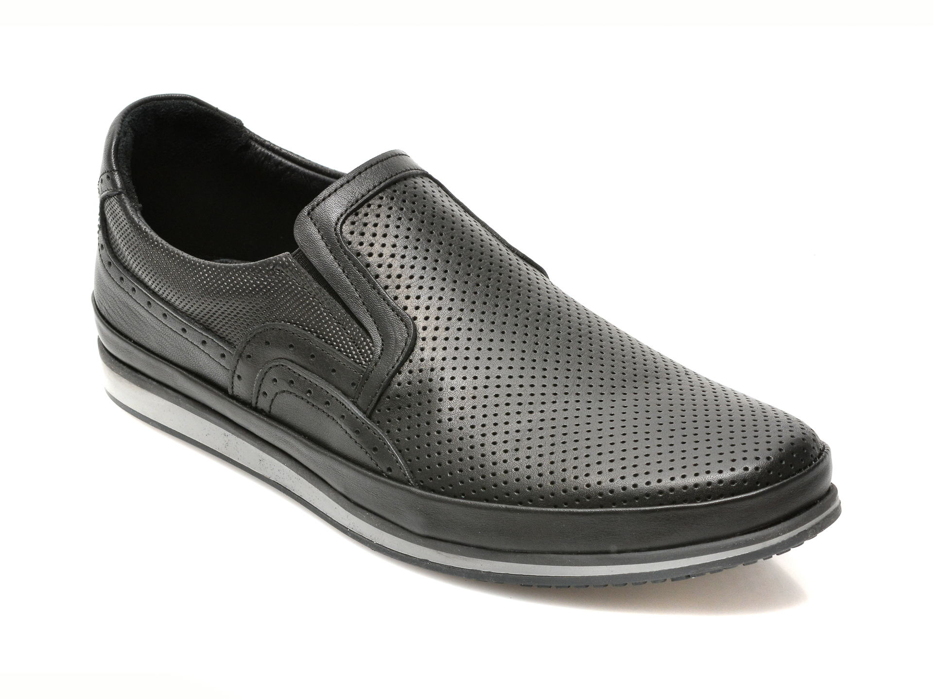 Pantofi OTTER negri, M5500, din piele naturala