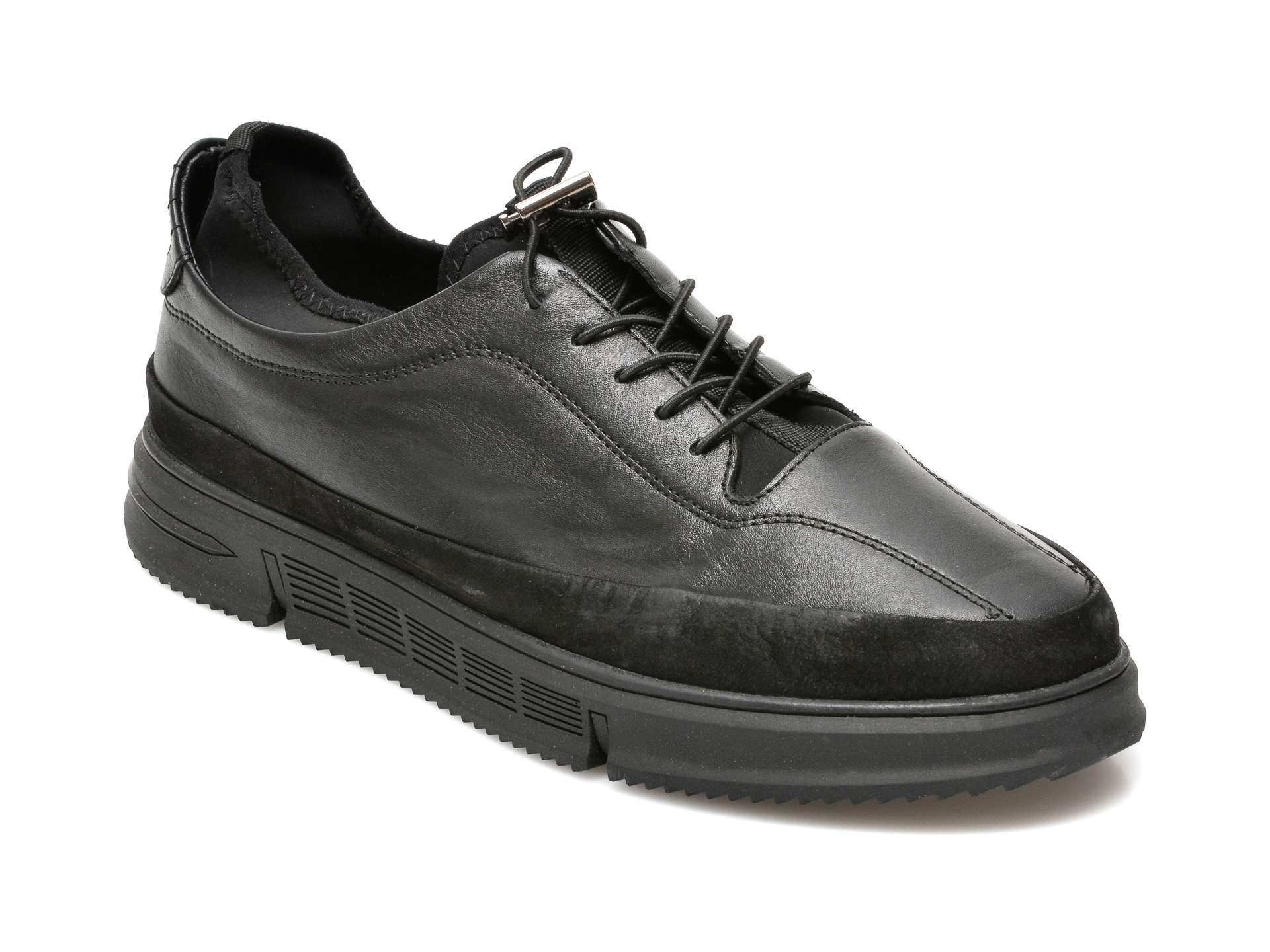Pantofi OTTER negri, M6123, din piele naturala
