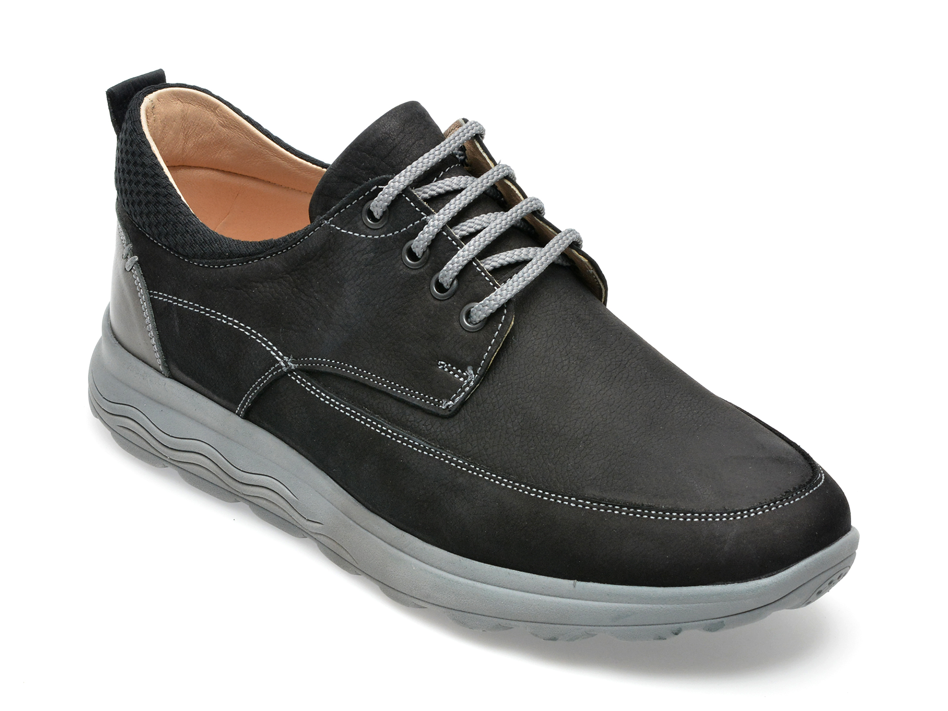 Pantofi OTTER negri, SF6032, din nabuc barbati 2023-09-22
