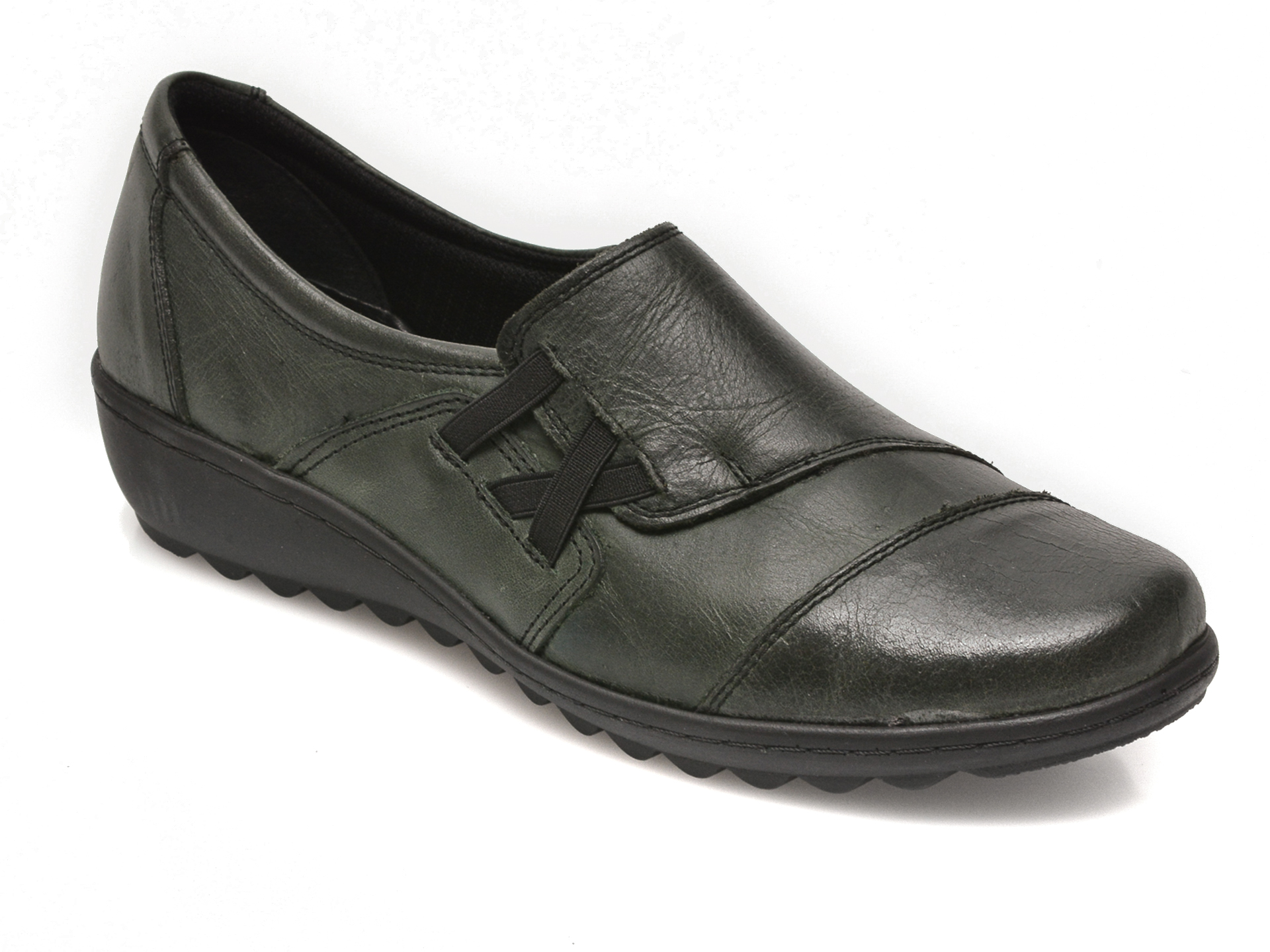 Pantofi PASS COLLECTION kaki, 33515, din piele naturala