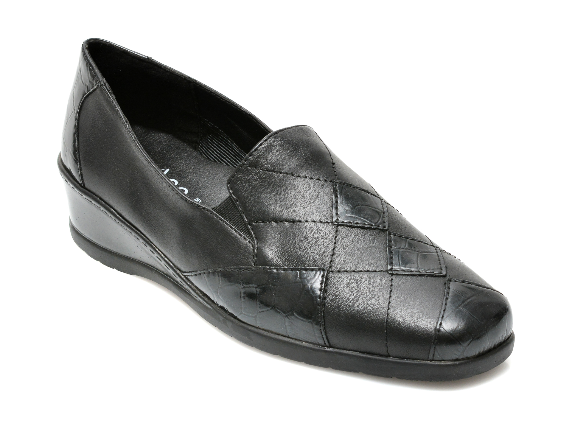 Pantofi PASS COLLECTION negri, 7461SP, din piele naturala Pass Collection imagine noua