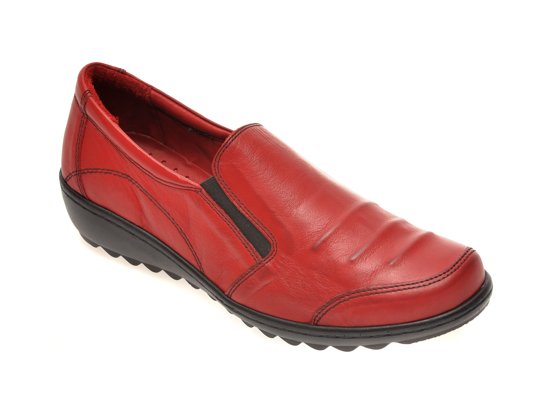 Pantofi PASS COLLECTION rosii, 15115, din piele naturala