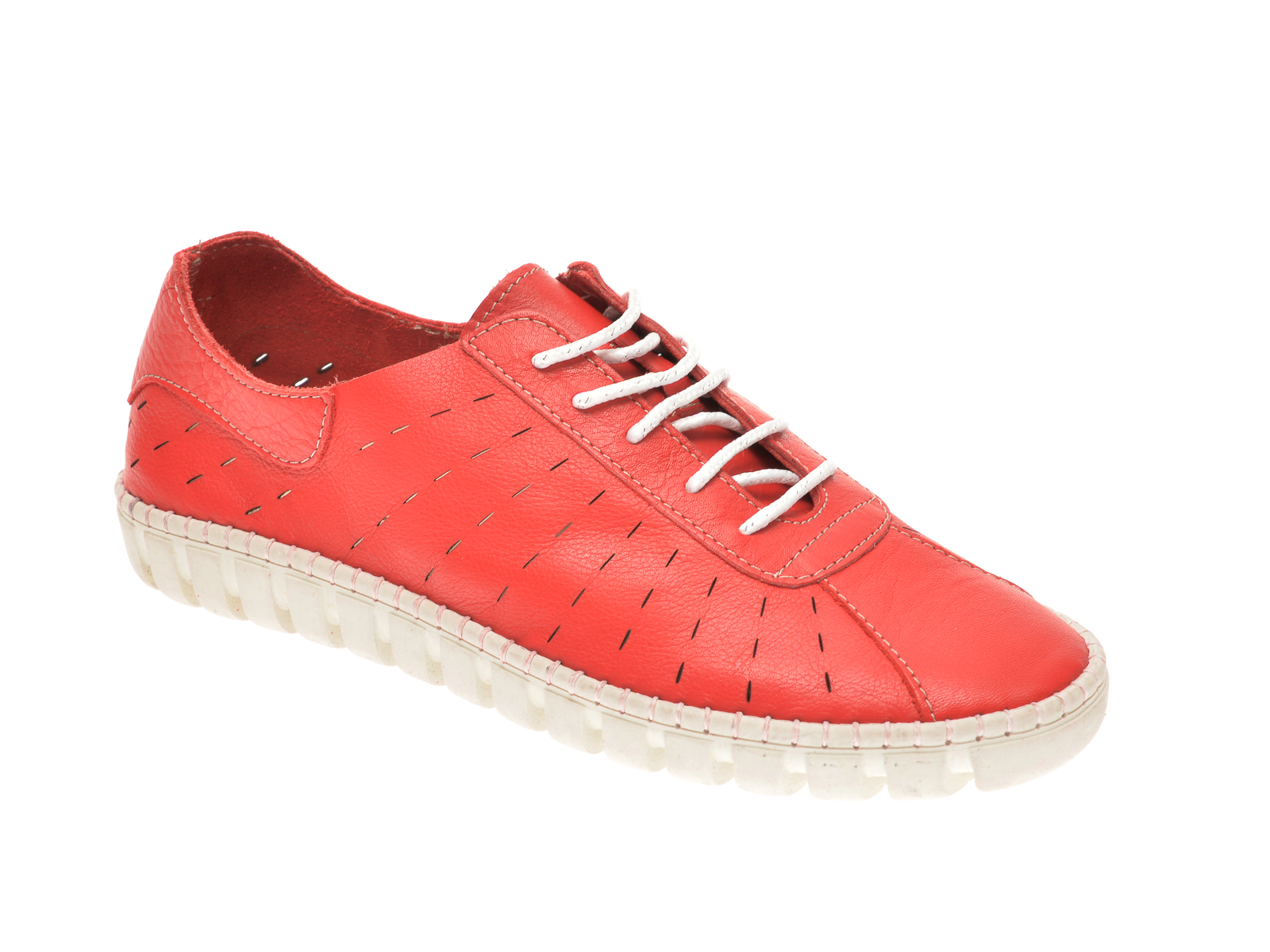 Pantofi PAVARELLA rosii, 6020, din piele naturala