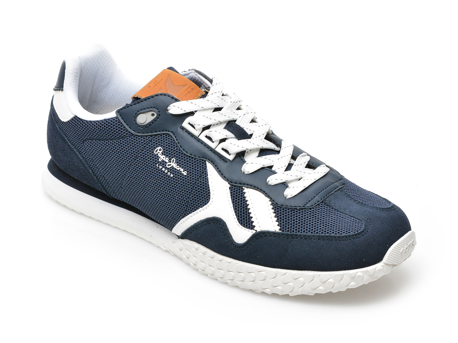 Pantofi PEPE JEANS bleumarin, MS30818, din material textil si piele naturala Pepe Jeans