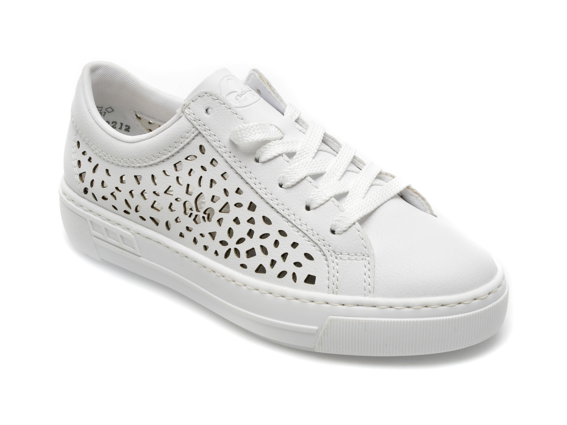 Pantofi RIEKER albi, L8831, din piele ecologica /femei/pantofi imagine noua