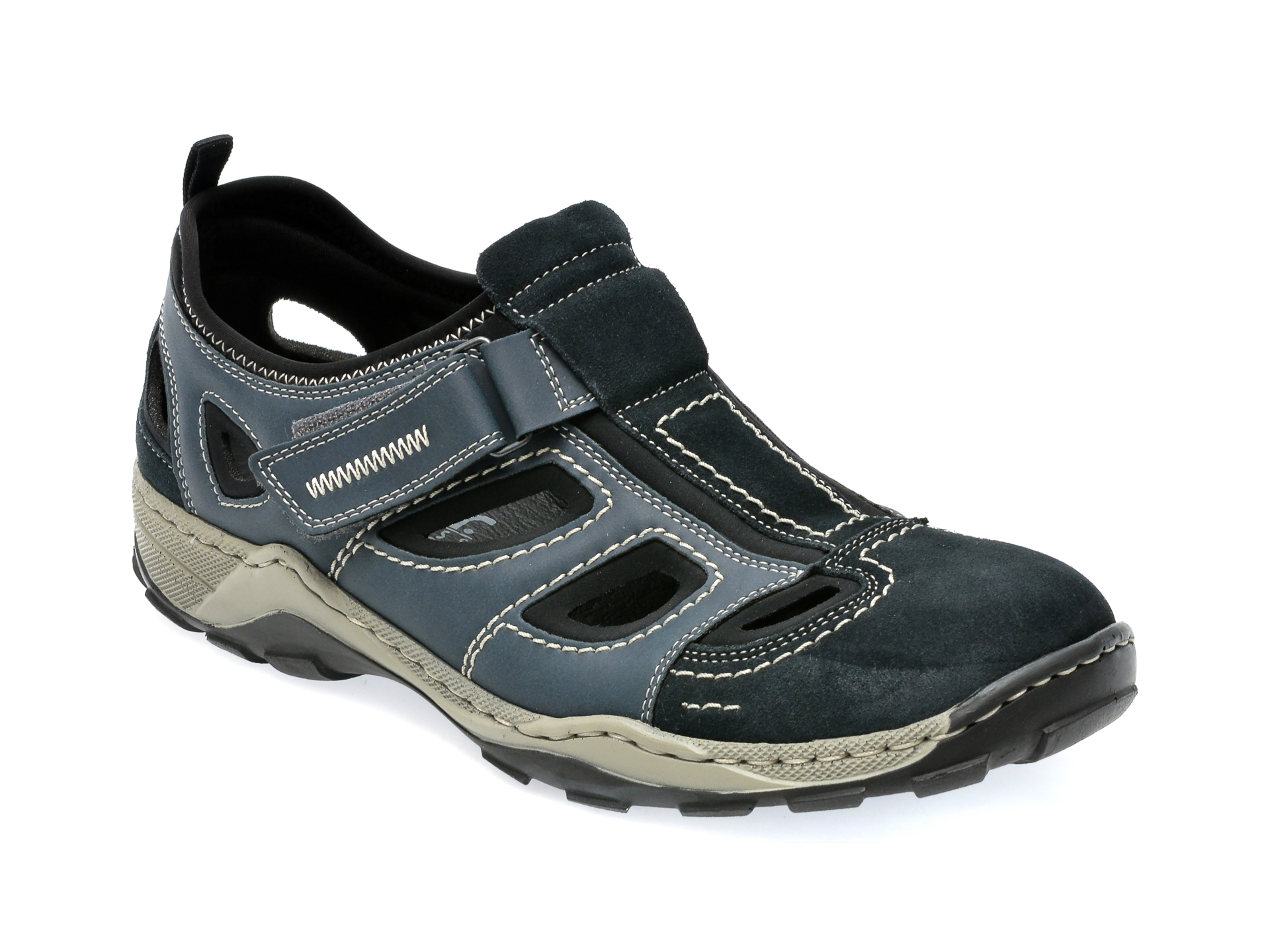 Pantofi RIEKER bleumarin, 8075, din piele ecologica
