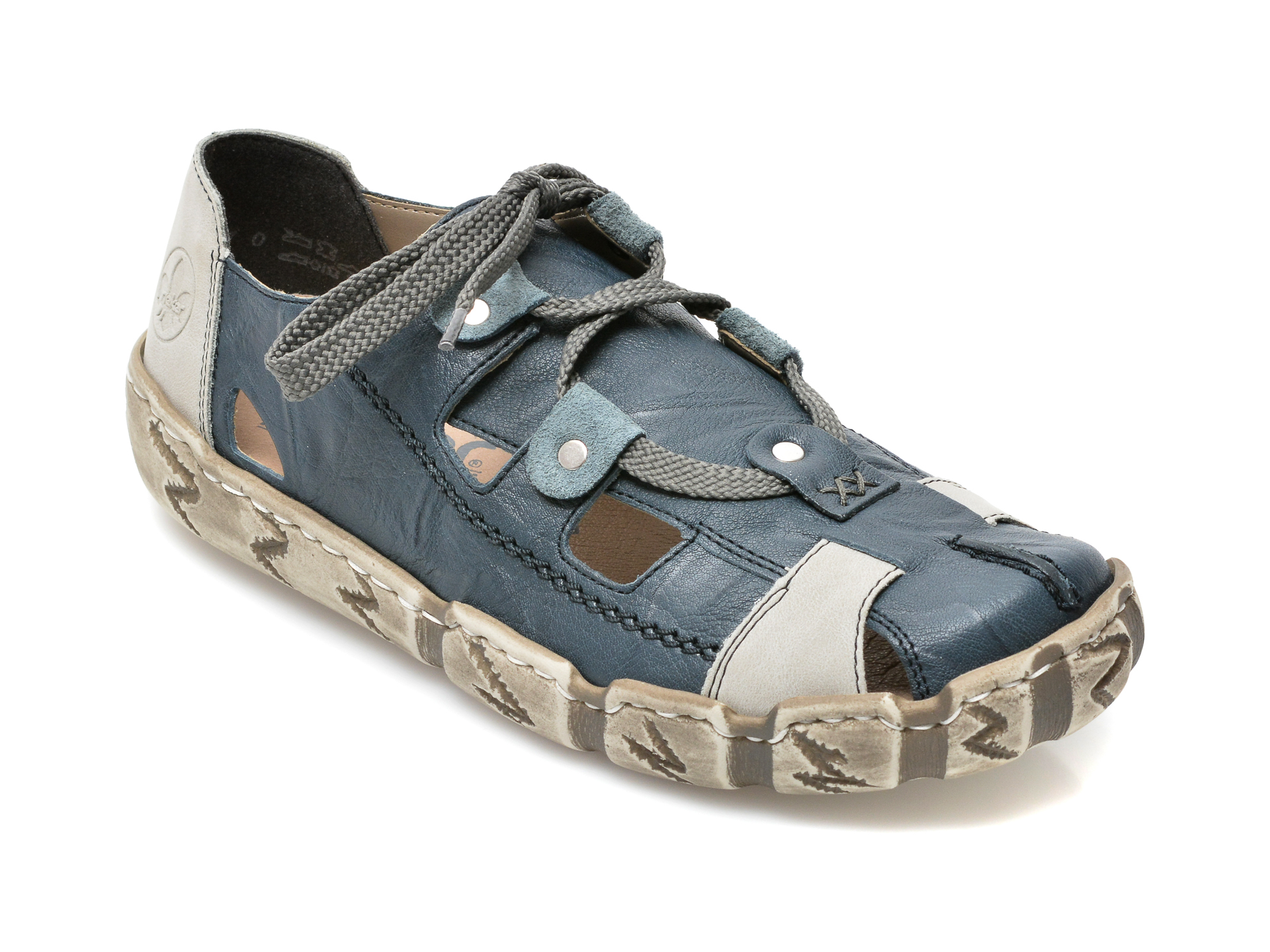 Pantofi RIEKER bleumarin, L0325, din piele naturala