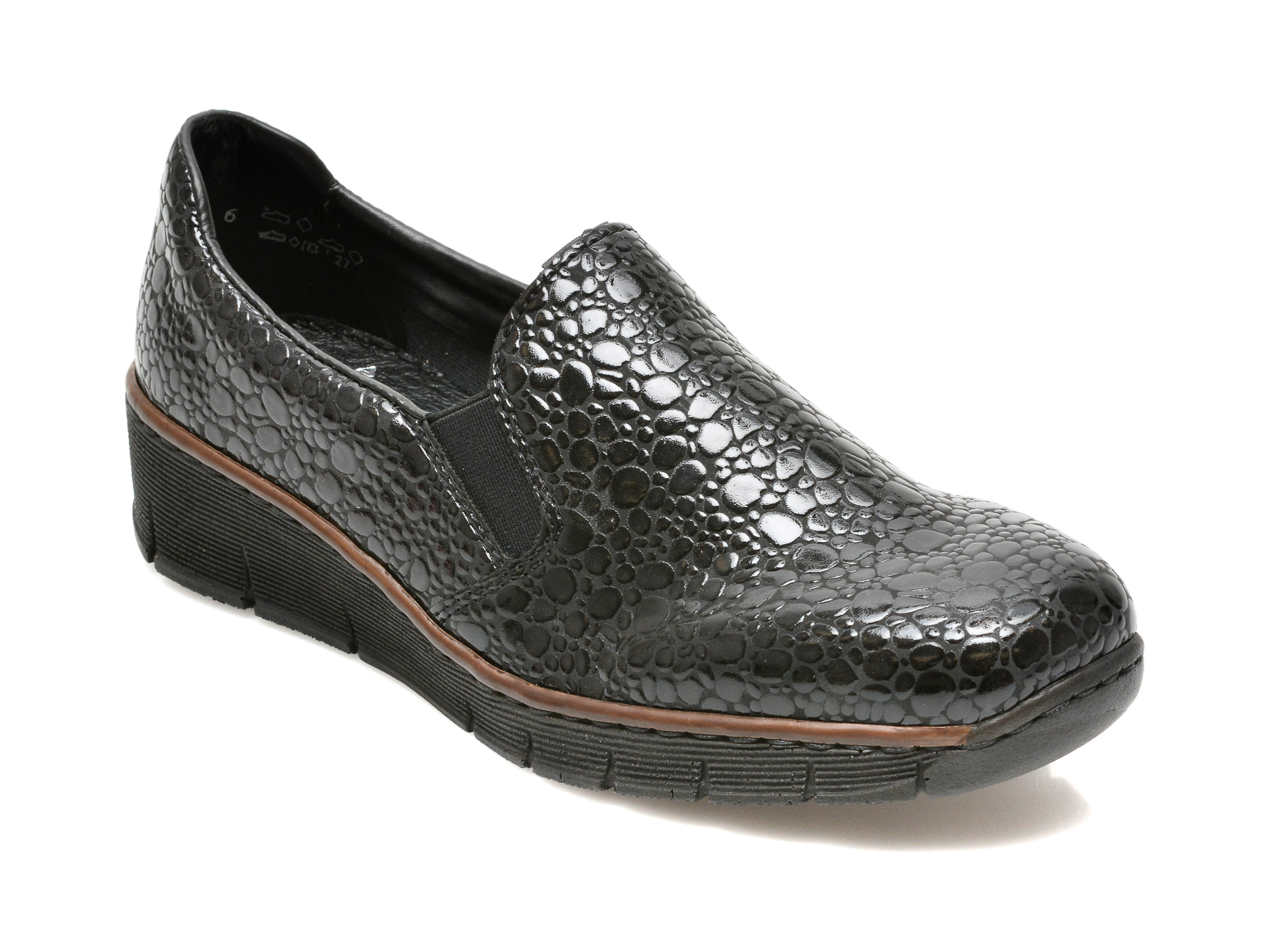 Pantofi RIEKER negri, 53766, din piele ecologica Rieker imagine noua