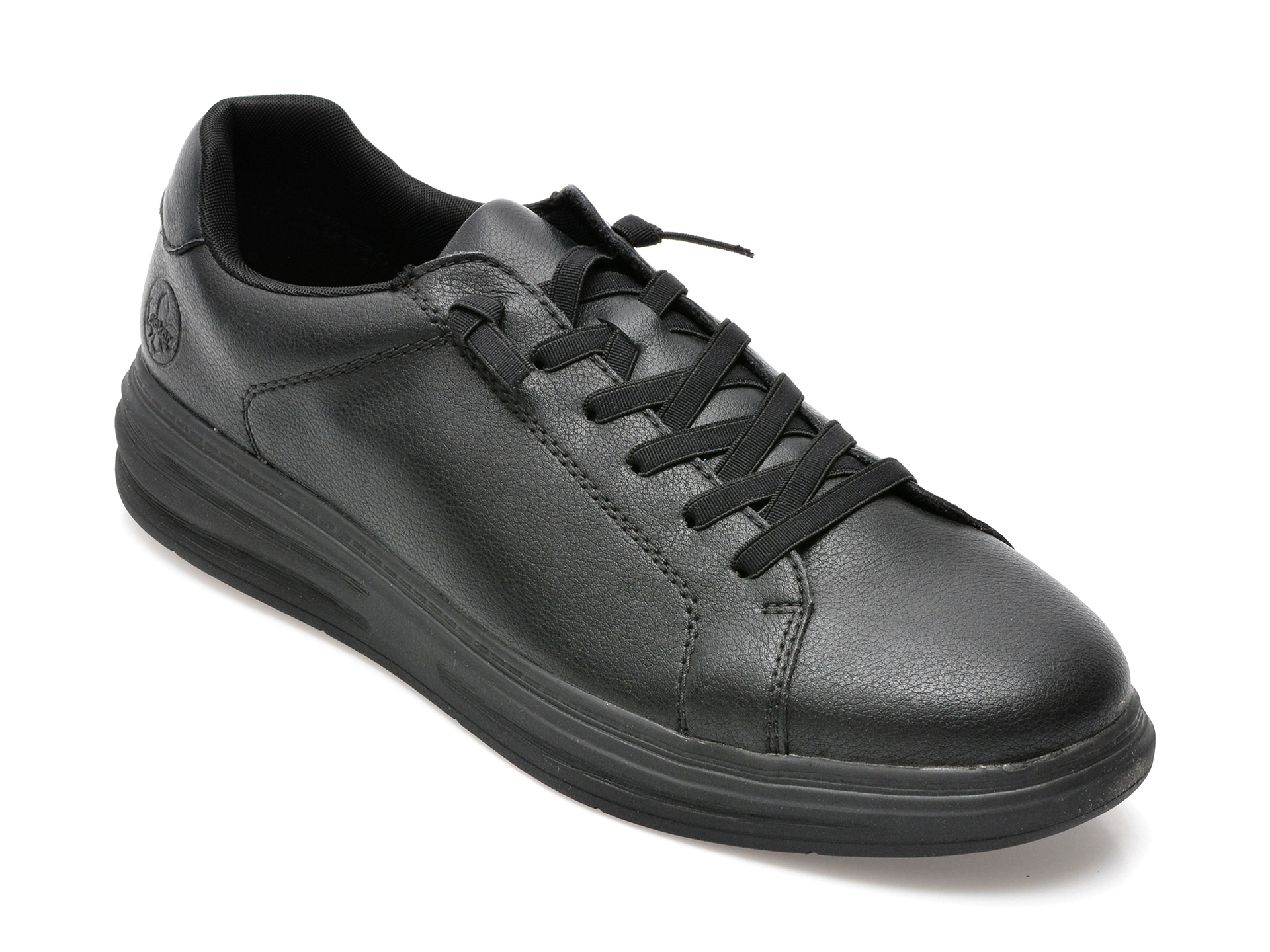 Pantofi RIEKER negri, B6321, din piele naturala