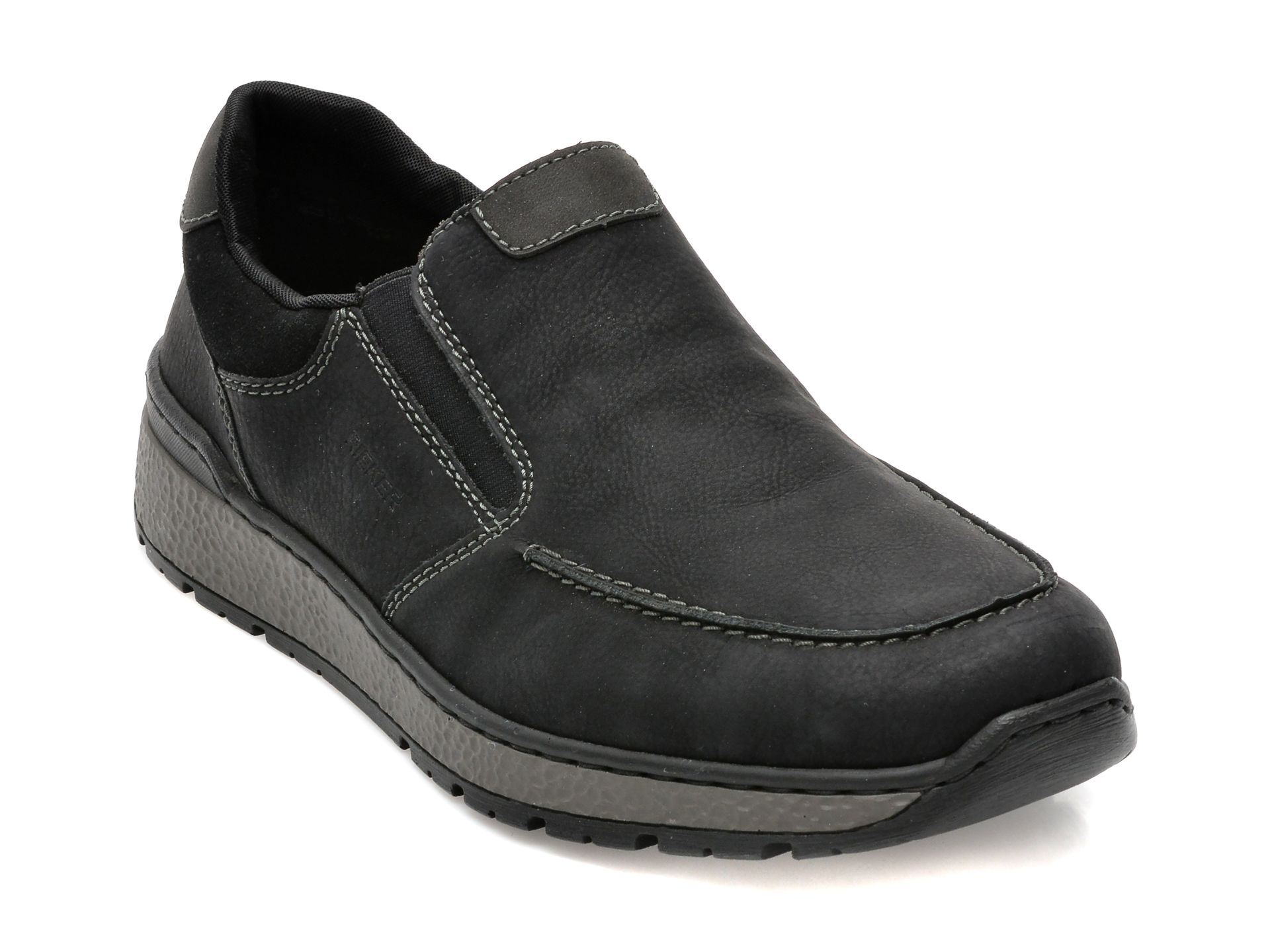 Pantofi RIEKER negri, B9062, din piele naturala