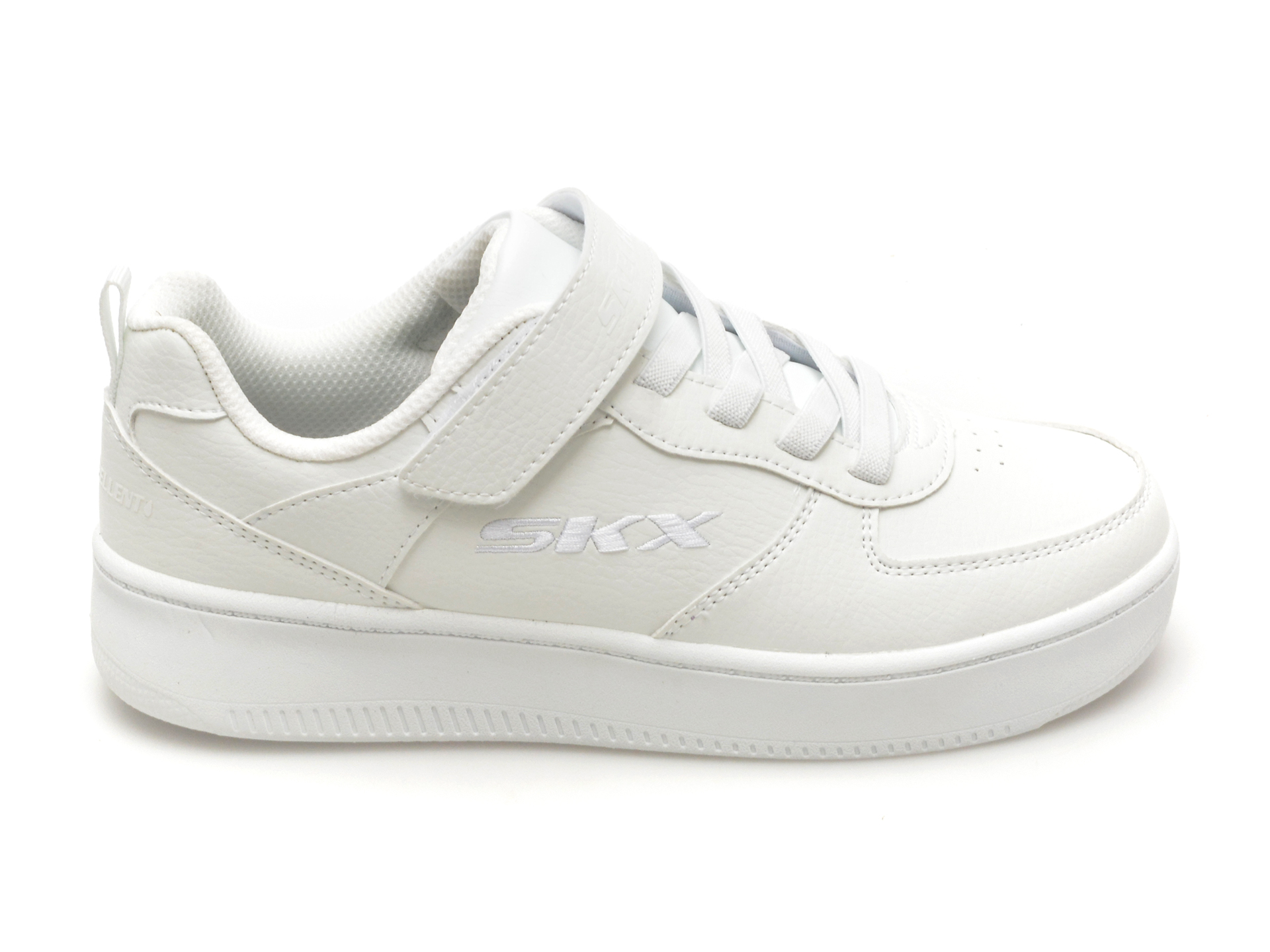 Pantofi SKECHERS albi, 405697L, din piele ecologica
