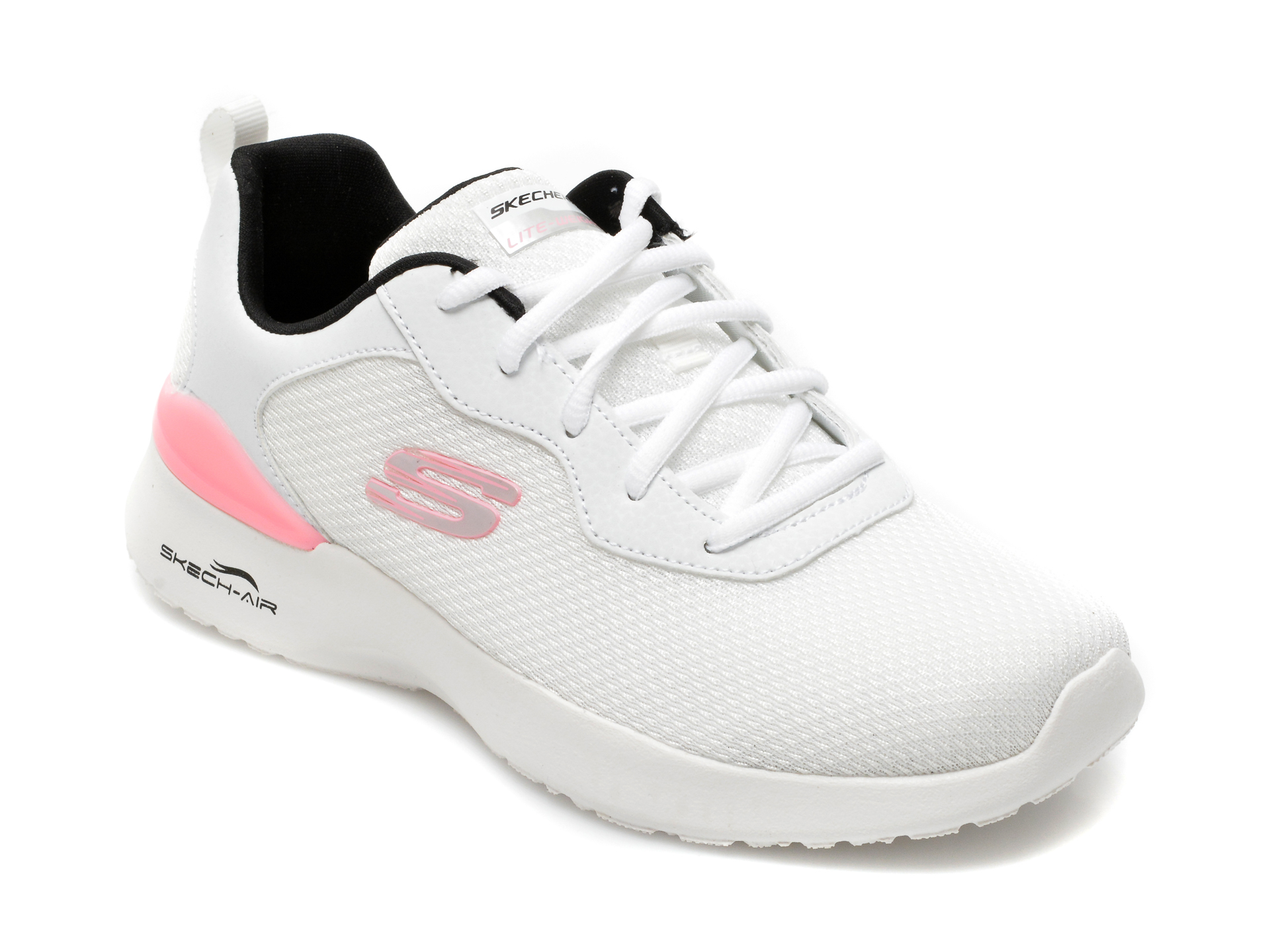 Pantofi SKECHERS albi, SKECH-AIR DYNAMIGHT, din material textil Skechers imagine noua