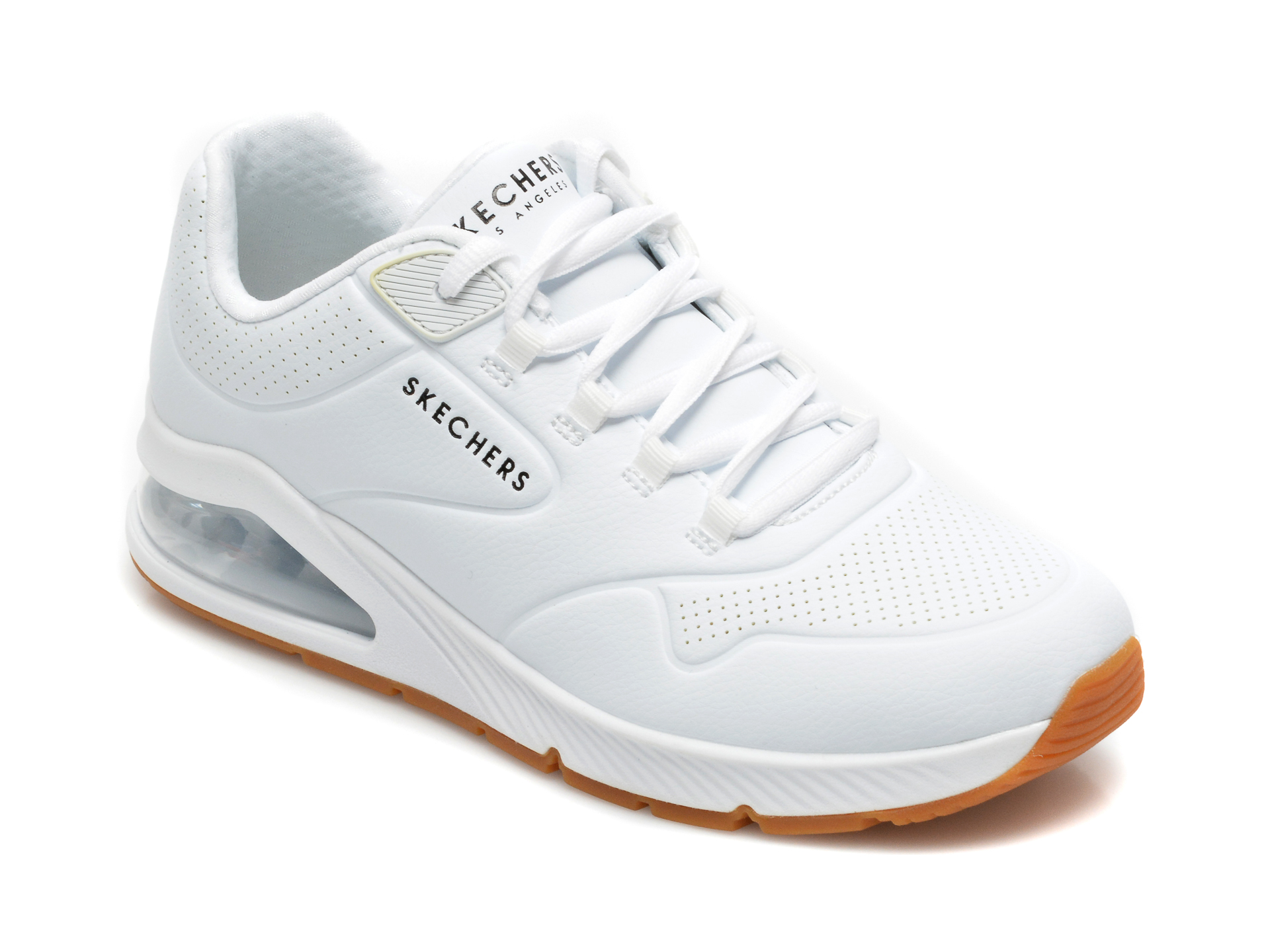 Pantofi SKECHERS albi, UNO 2, din piele ecologica Skechers imagine noua
