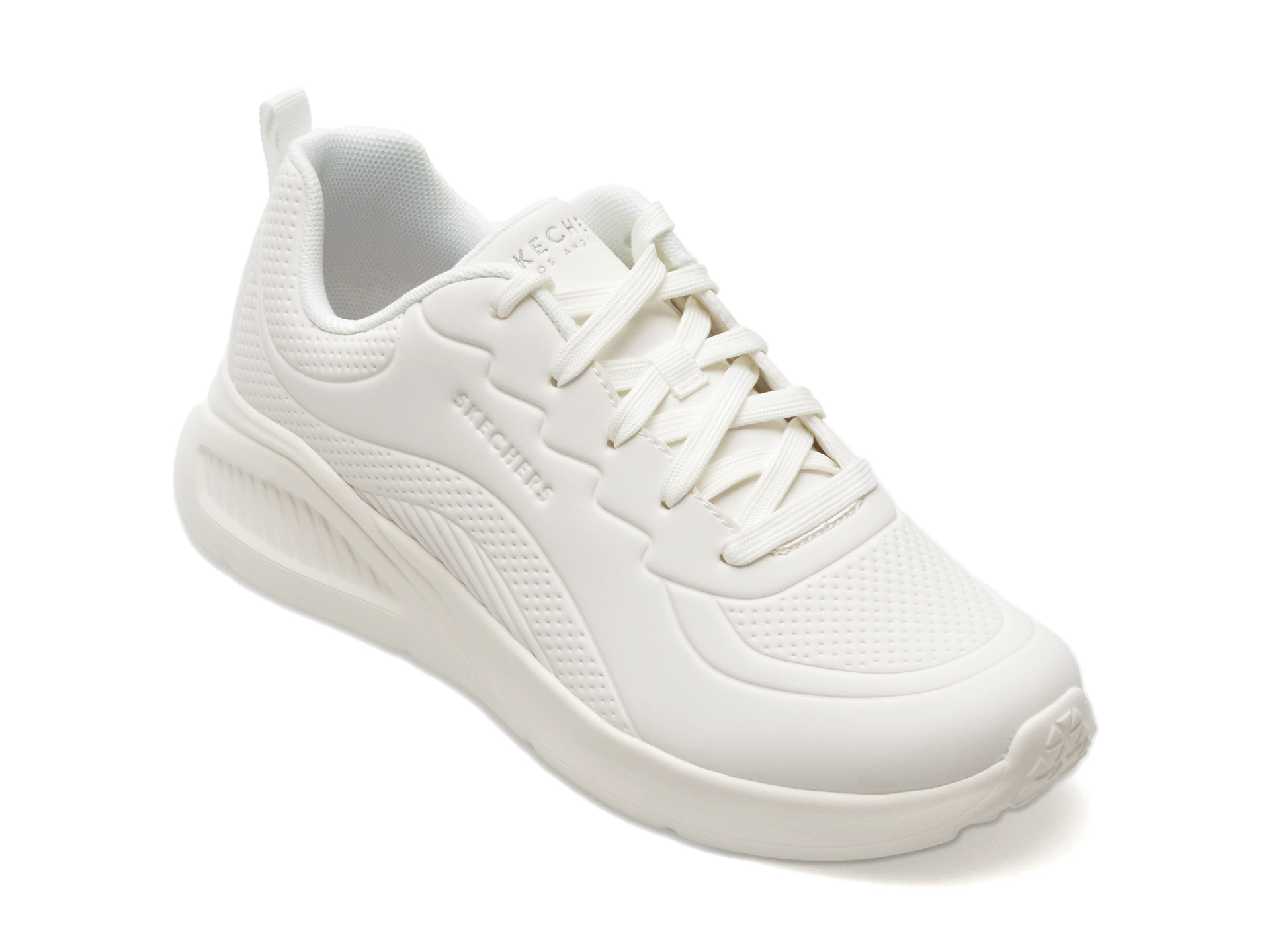 Pantofi SKECHERS albi, UNO LITE, din piele ecologica femei 2023-09-21