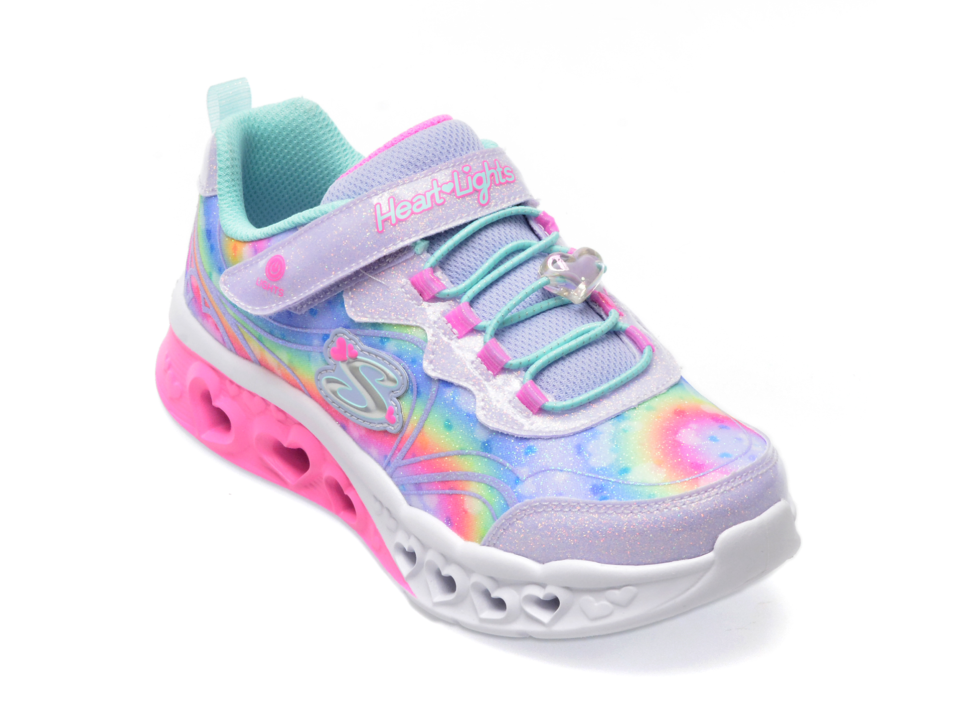 Pantofi Skechers Multicolor, Flutter Heart Lights, Din Piele Ecologica