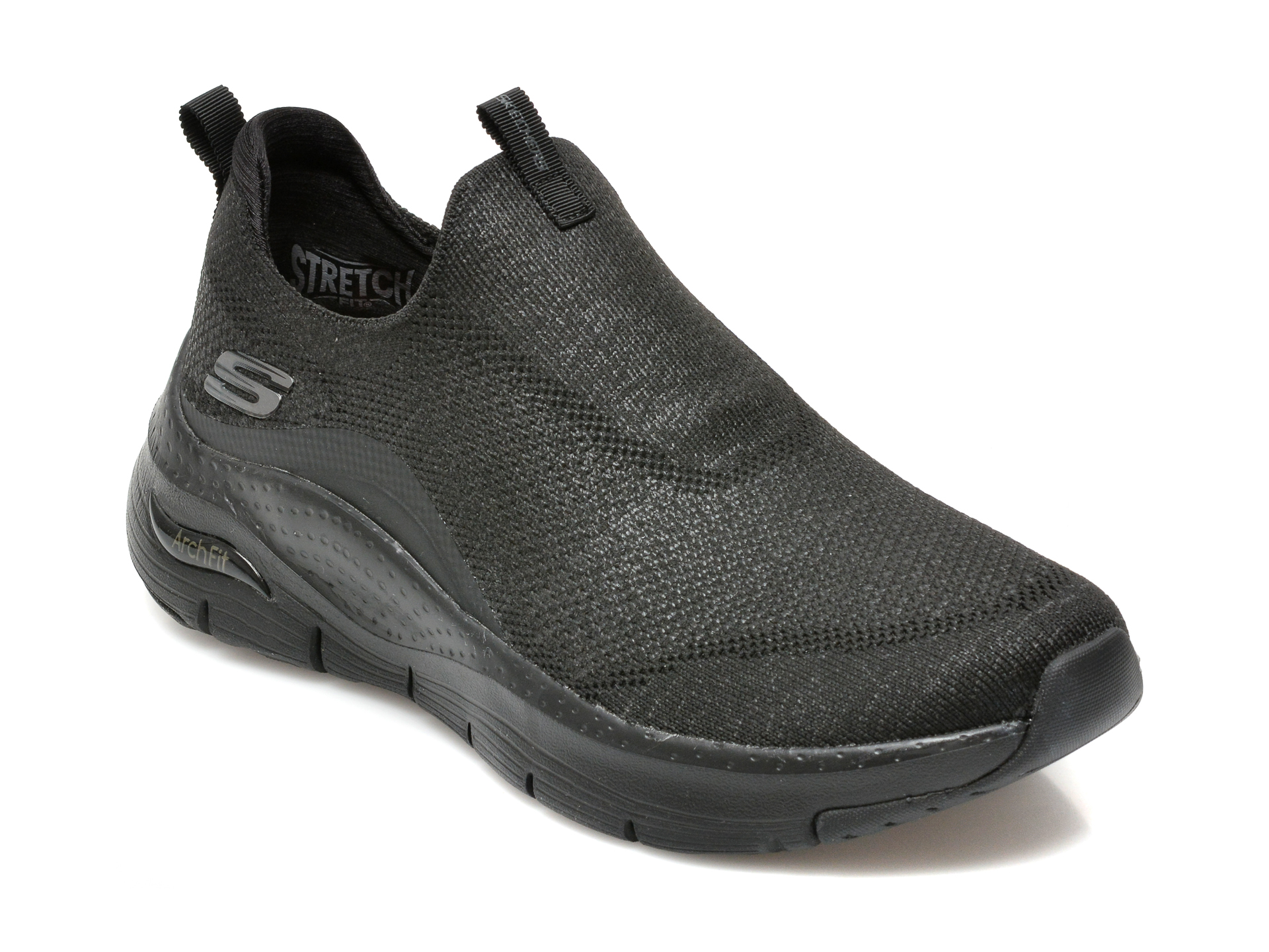 Pantofi SKECHERS negri, ARCH FIT, din material textil Skechers imagine noua