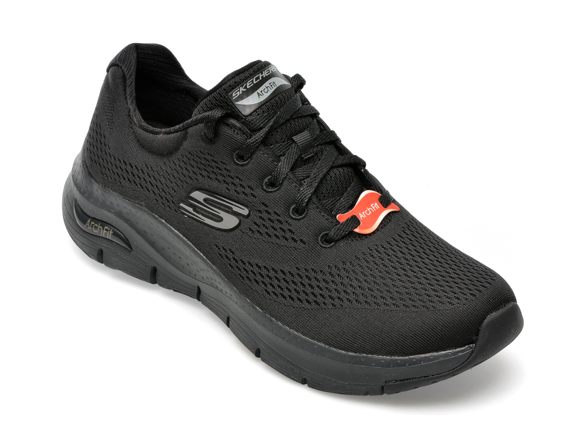 Pantofi SKECHERS negri, ARCH FIT, din material textil