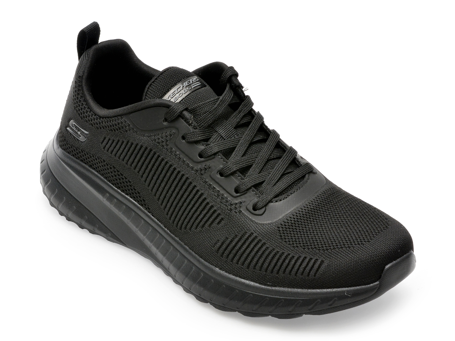 Pantofi SKECHERS negri, BOBS SQUAD CHAOS-PRI, din material textil