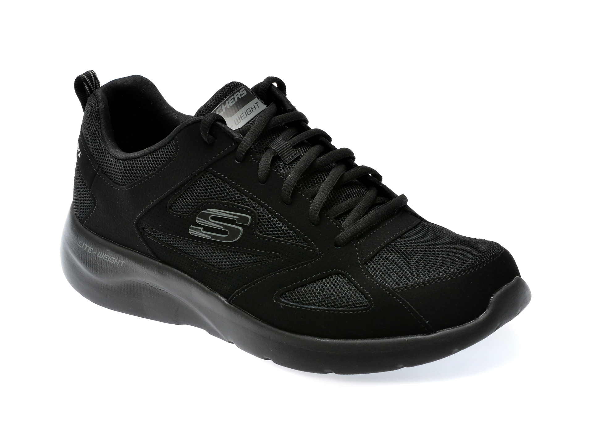 Pantofi SKECHERS negri, DYNAMIGHT 2.0, din piele ecologica si material textil barbati 2023-09-22