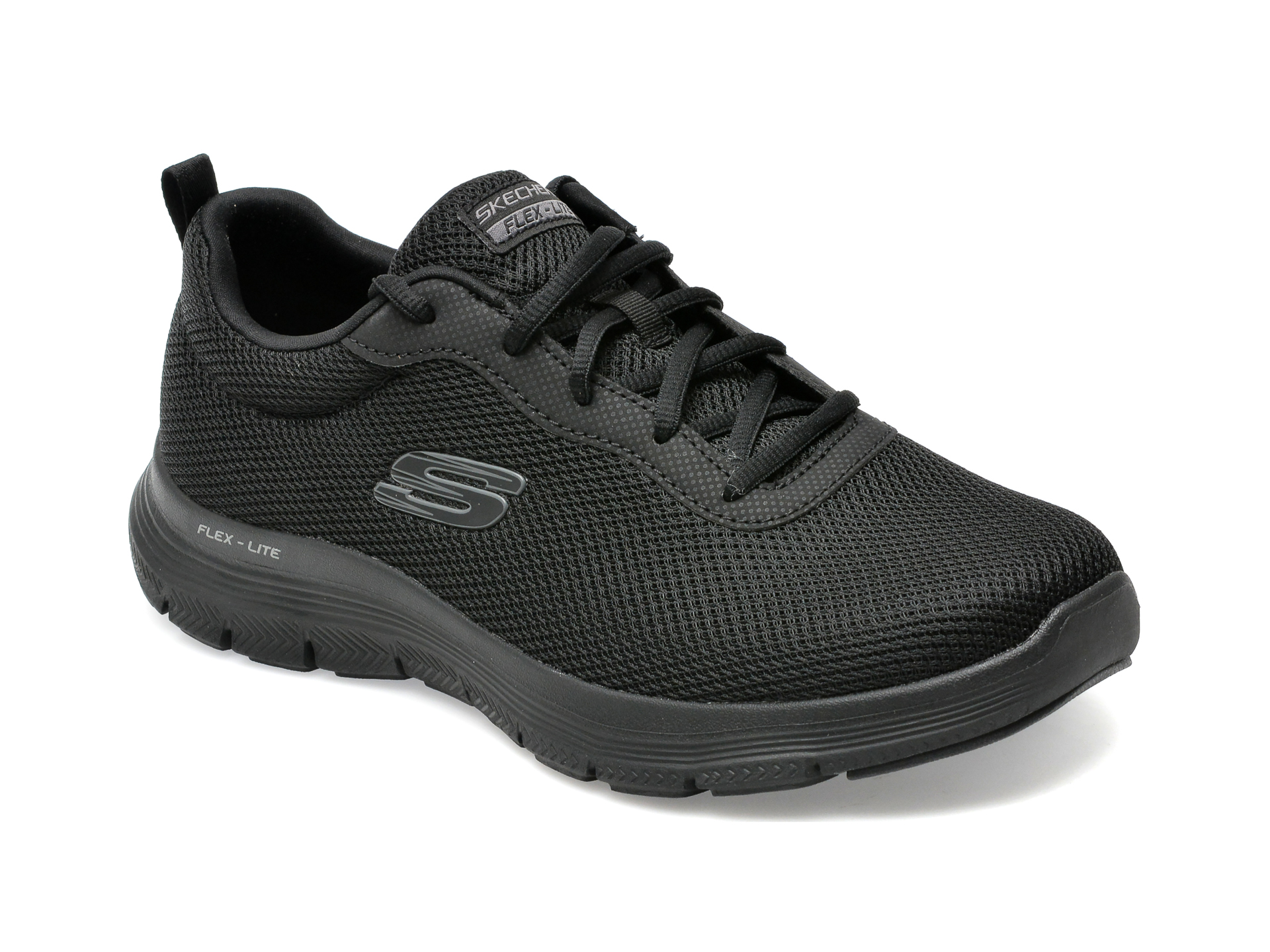 Pantofi SKECHERS negri, FLEX ADVANTAGE 4.0, din material textil