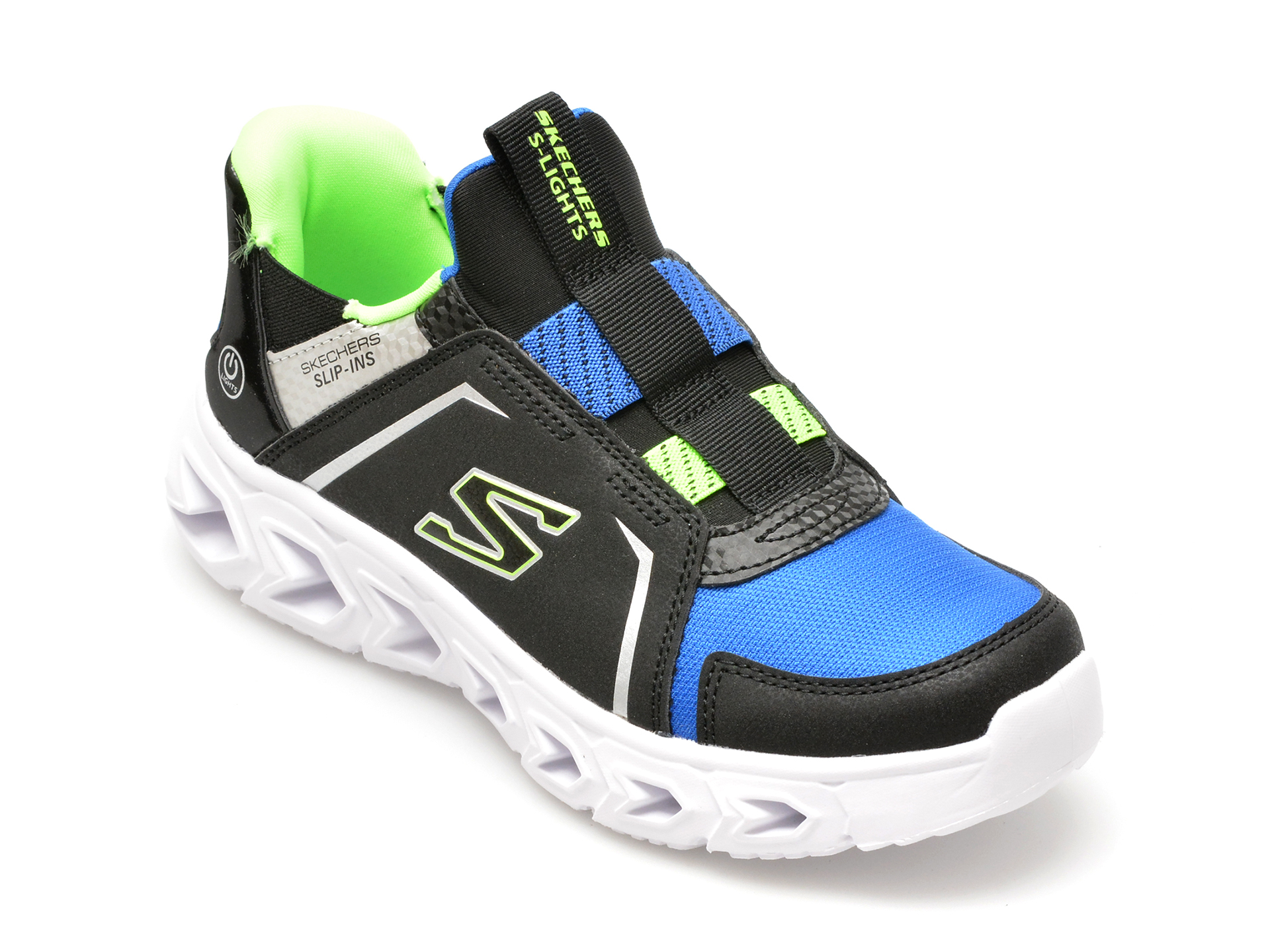 Pantofi SKECHERS negri, HYPNO-FLASH 2.0, din piele ecologica